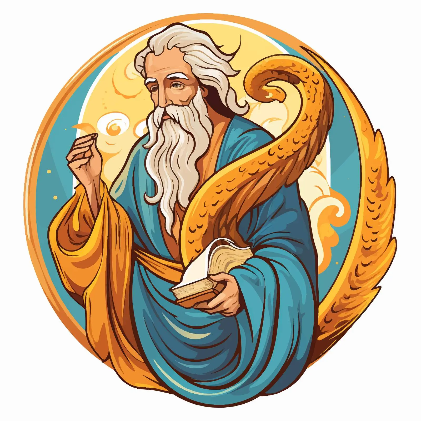 Byzantine Illustration of Prophet Elijah — free download from Dotvec