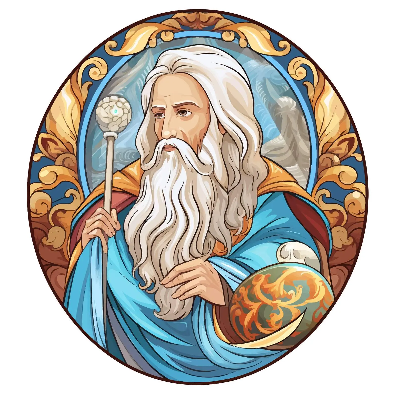 Byzantine Style Easter Egg Featuring Prophet Elijah — free download from Dotvec