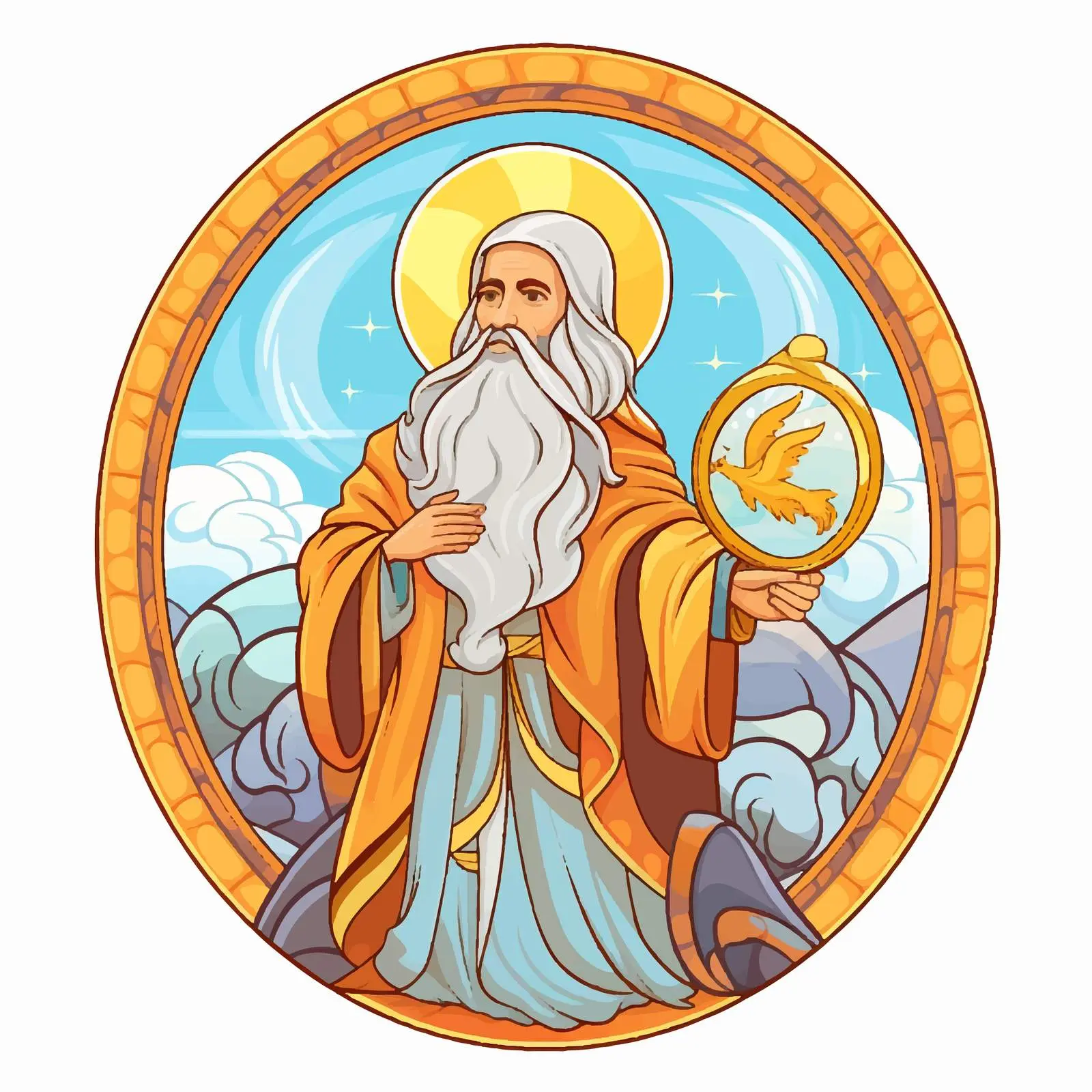 Byzantine Style Easter Egg Featuring Prophet Elijah — free download from Dotvec