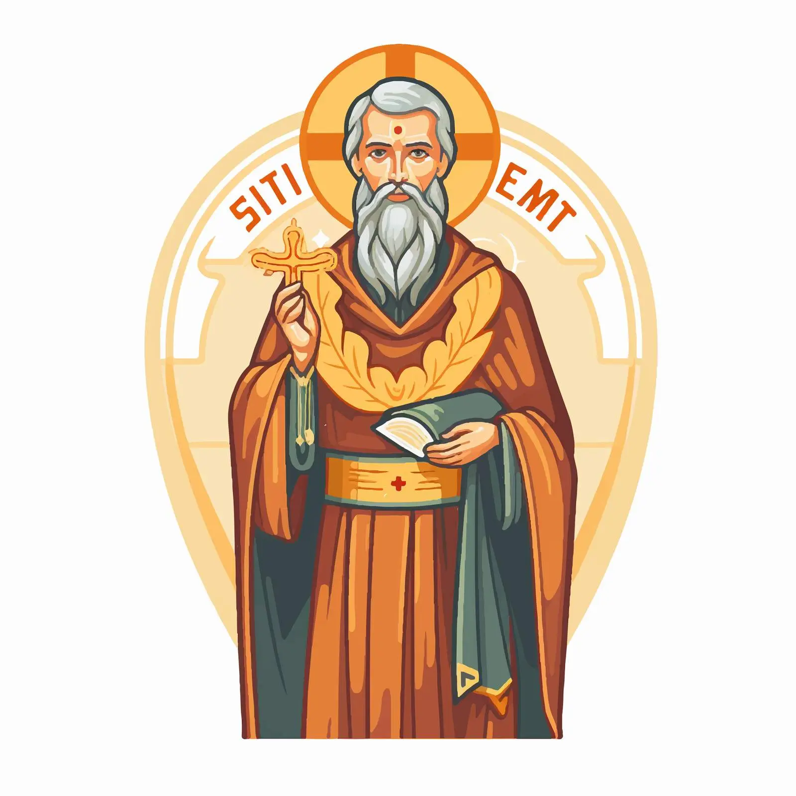 Byzantine Style Saint Elijah Cartoon Vector — free download from Dotvec