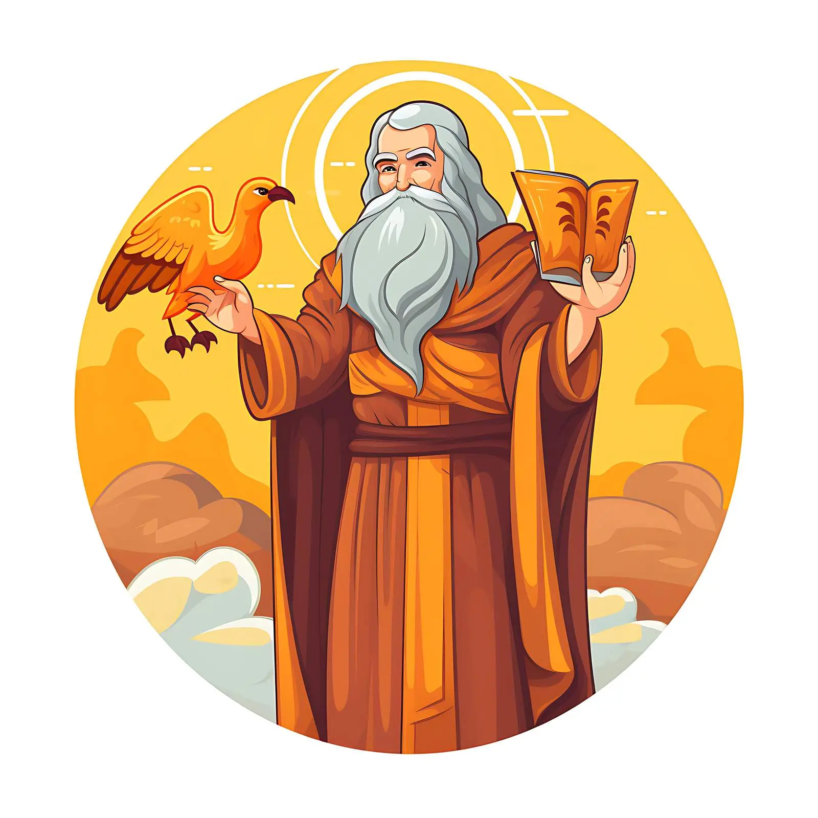 Saint Elijah Byzantine Style Cartoon Illustration – free iconography image from Dotvec