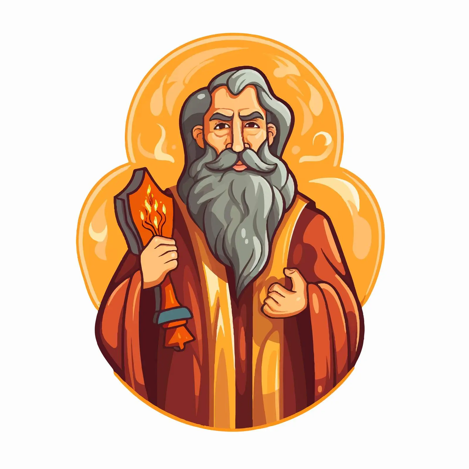 Saint Elijah Byzantine Style Cartoon Vector — free download from Dotvec