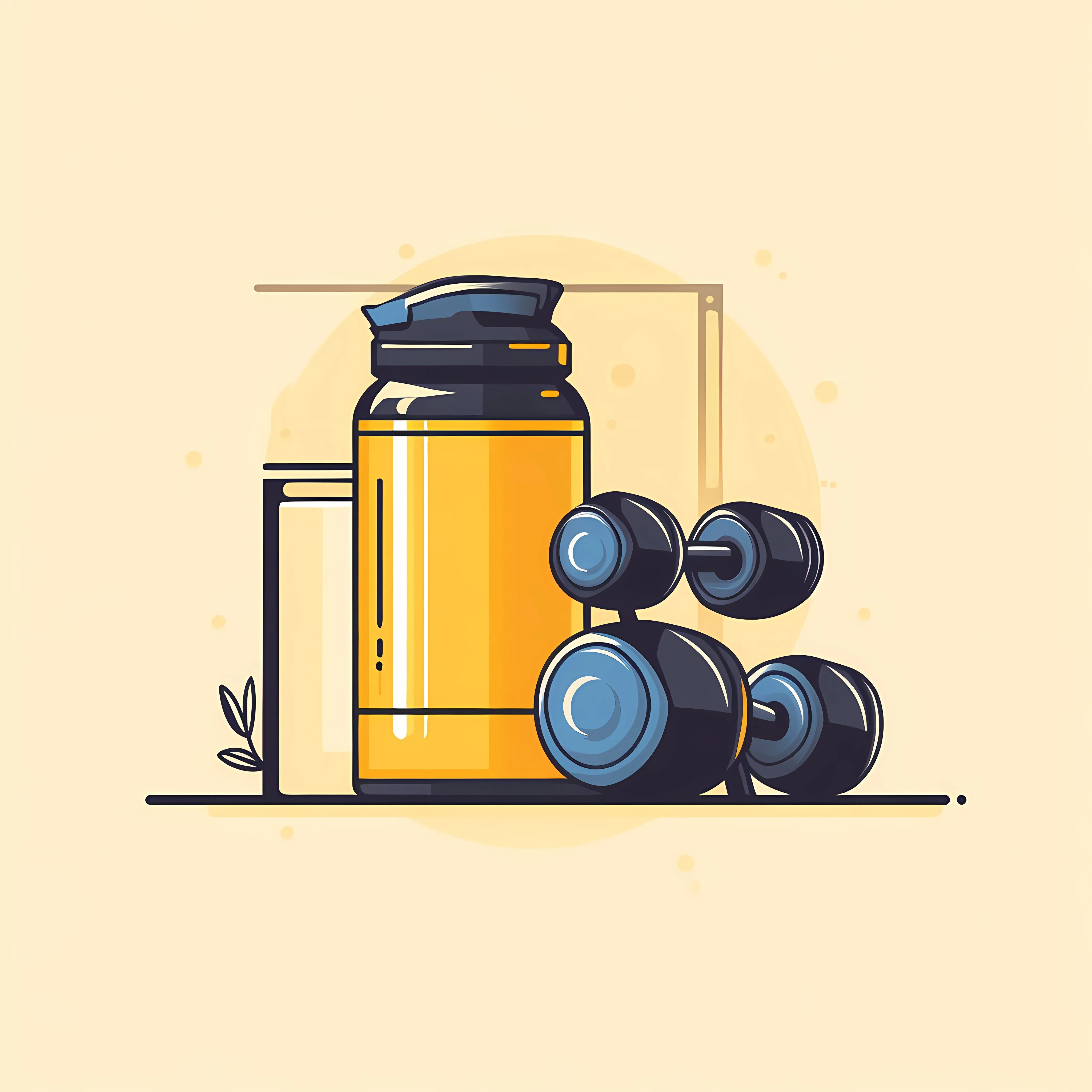 Flat Vector Illustration of Gym Protein Bottle — free download from Dotvec