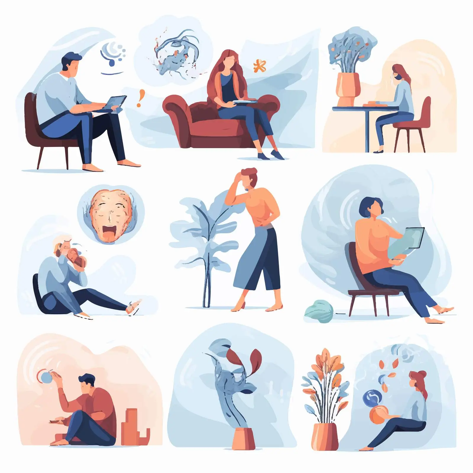 Mental Health Psychology Concepts Cartoon Vector — free download from Dotvec