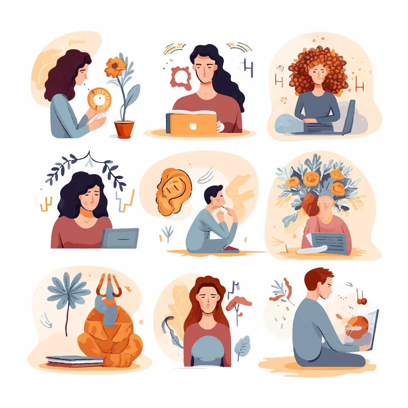 Mental Health Concepts Cartoon Vector Illustration — free download from Dotvec
