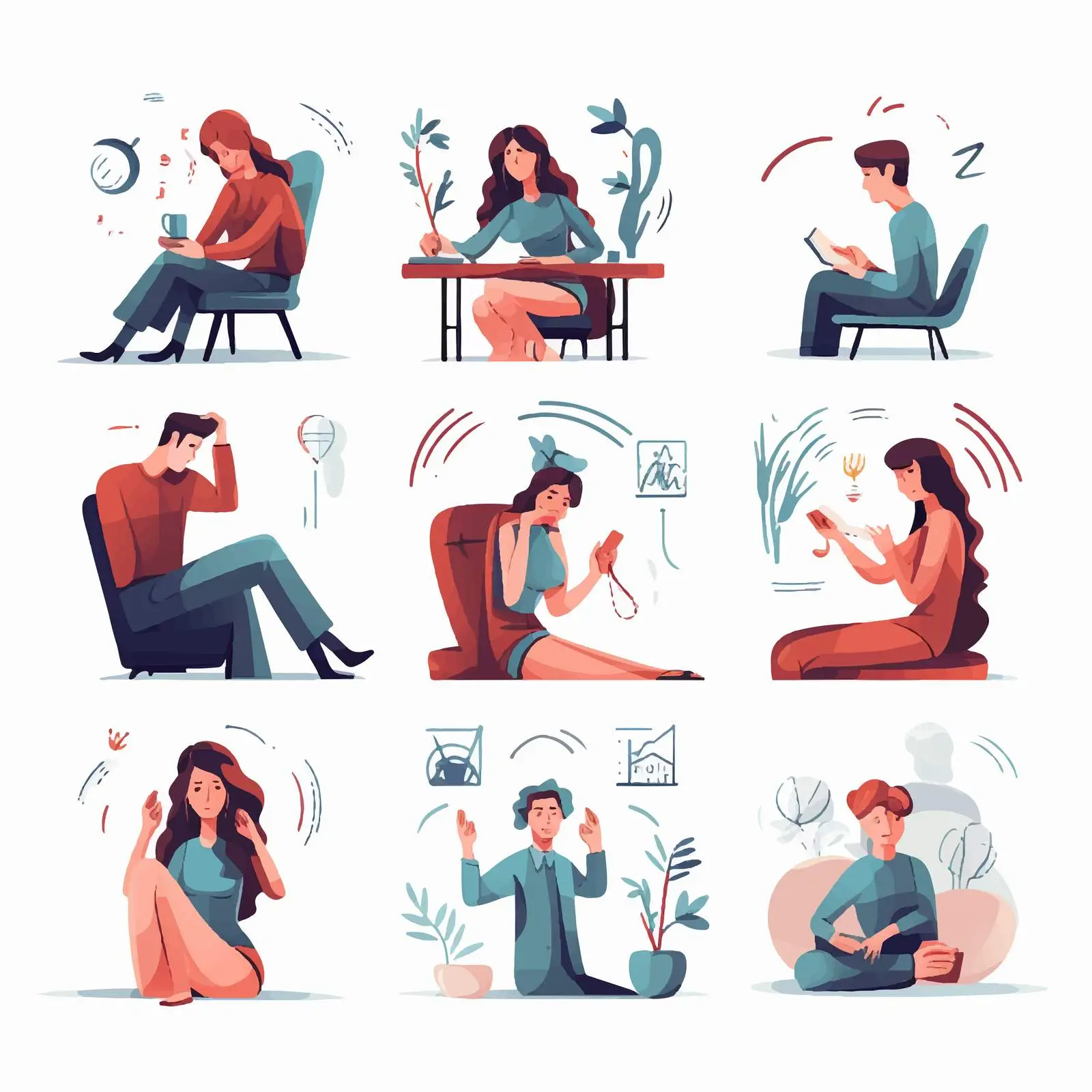 Mental Health Concepts Cartoon Vector Illustration — free download from Dotvec