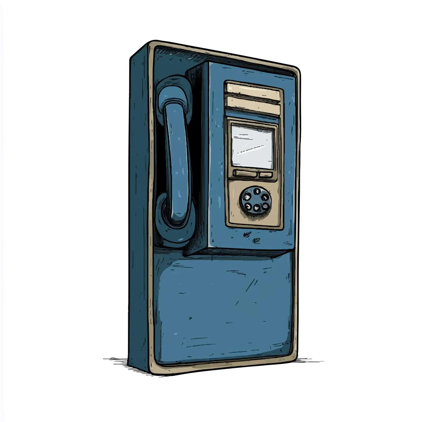 Hand-Drawn Cartoon Public Telephone Vector — free download from Dotvec