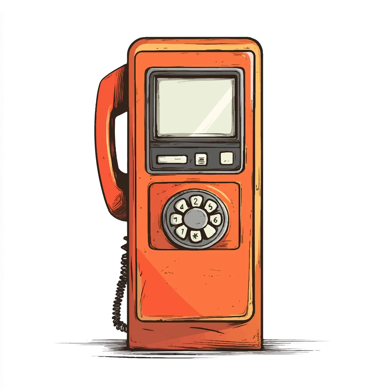 Cartoon Vector of a Public Telephone — free download from Dotvec