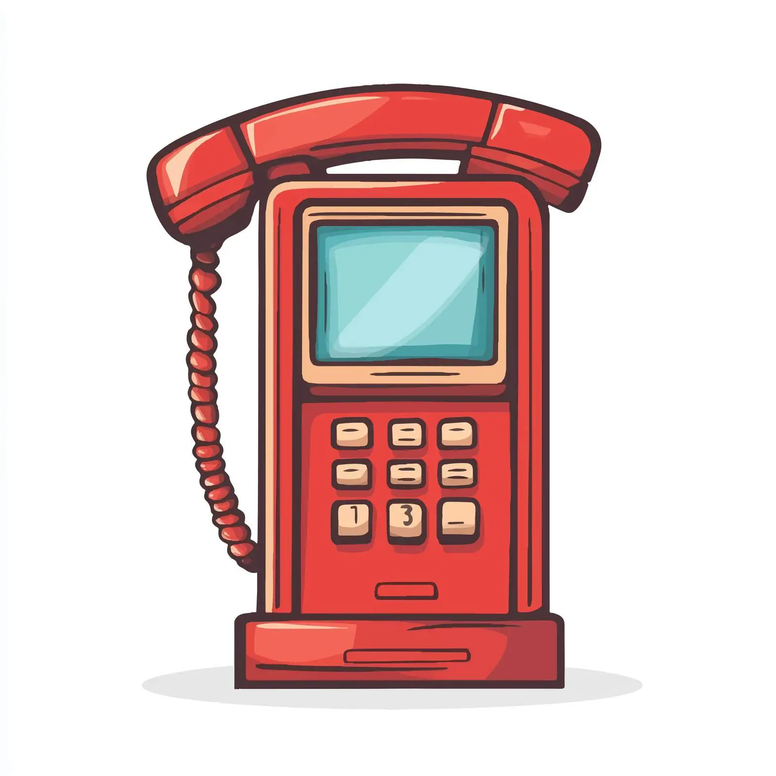 Hand-Drawn Cartoon Public Telephone Vector Illustration — free download from Dotvec