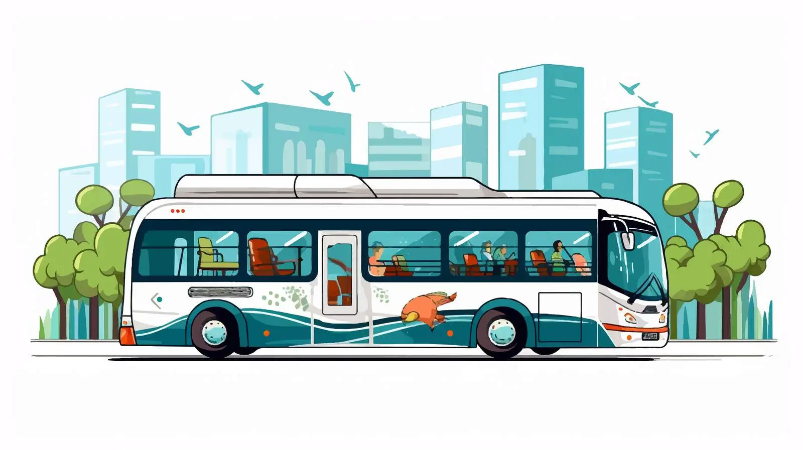 Cartoon Public Transport Vector Graphic Illustration — free download from Dotvec
