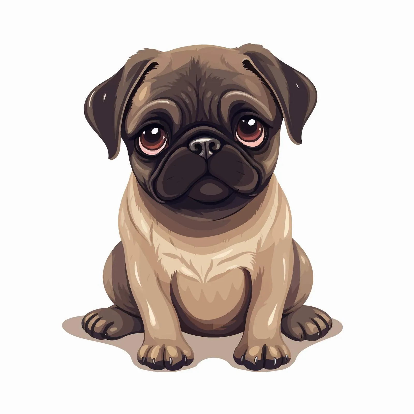 Cute Pug Puppy Avatar Illustration — free download from Dotvec