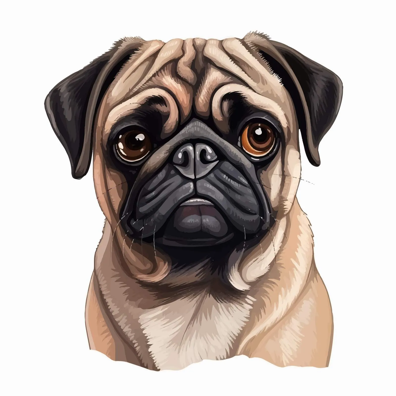 Adorable Pug Puppy Vector Avatar Design — free download from Dotvec