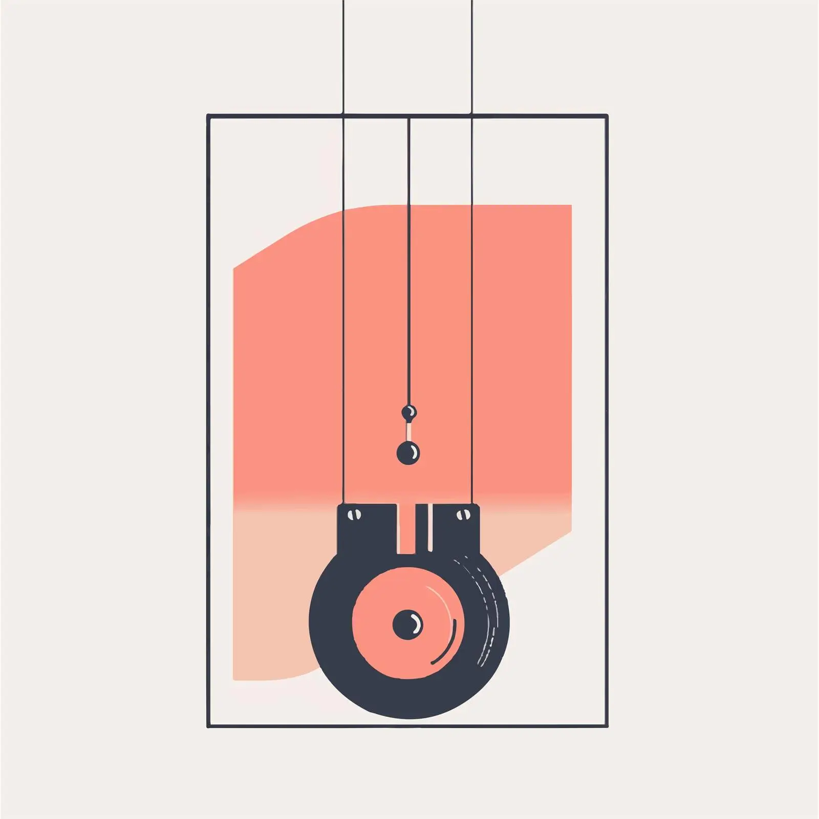Flat Vector Pulley Illustration in Frame — free download from Dotvec