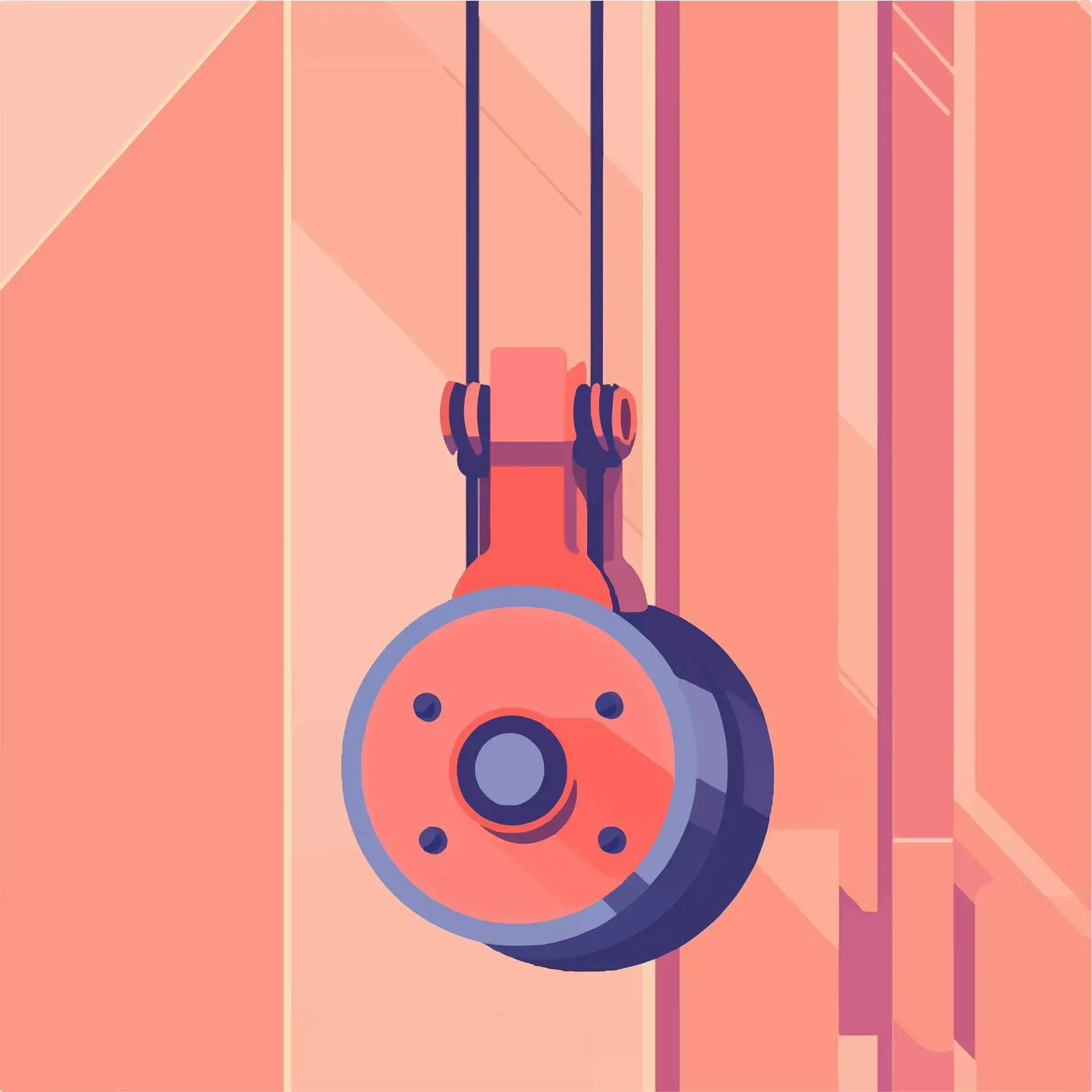 Minimalist Flat Pulley Vector Illustration — free download from Dotvec