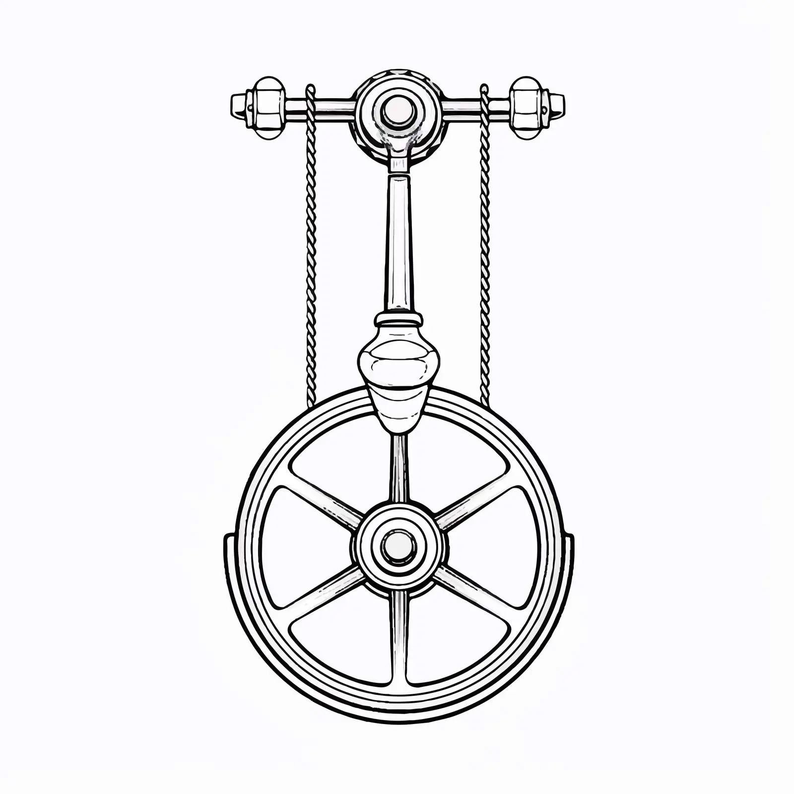 Pulley Vector Outline Illustration on White Background — free download from Dotvec