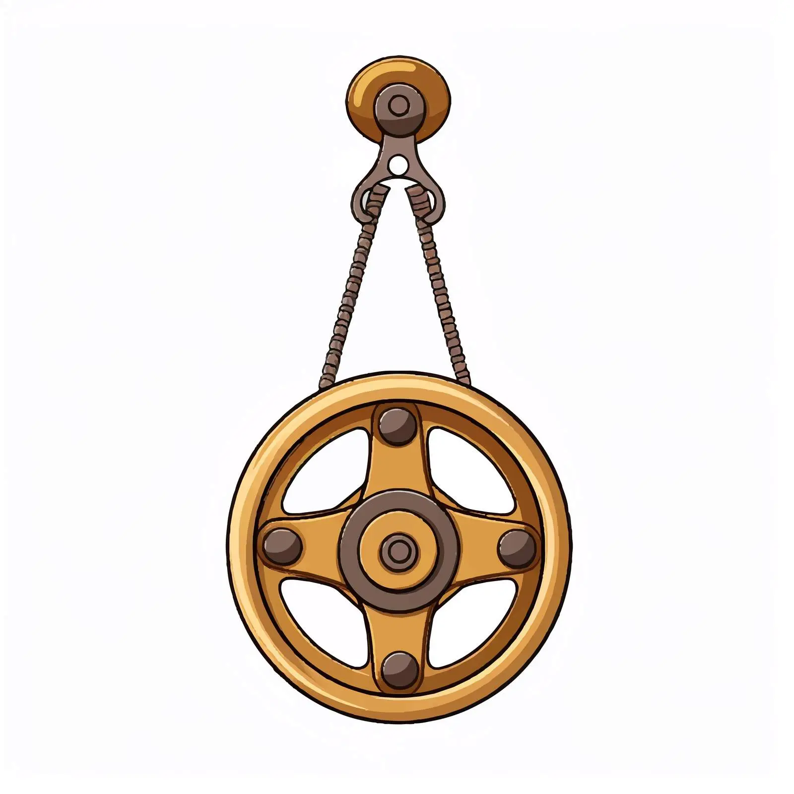 Pulley Outline Vector Illustration on White Background – free vector shapes image from Dotvec