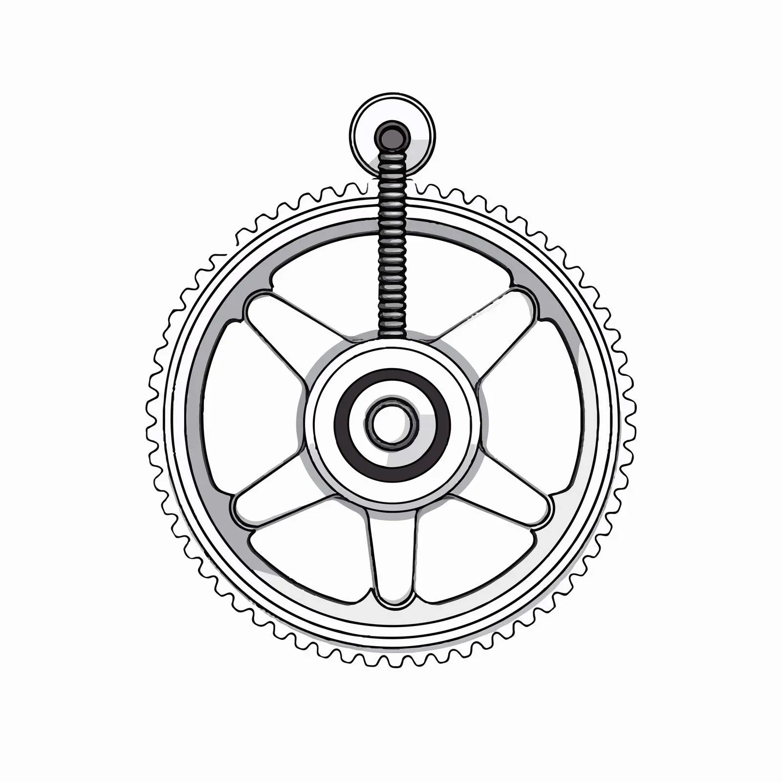 Pulley Outline Vector Illustration on White Background — free download from Dotvec