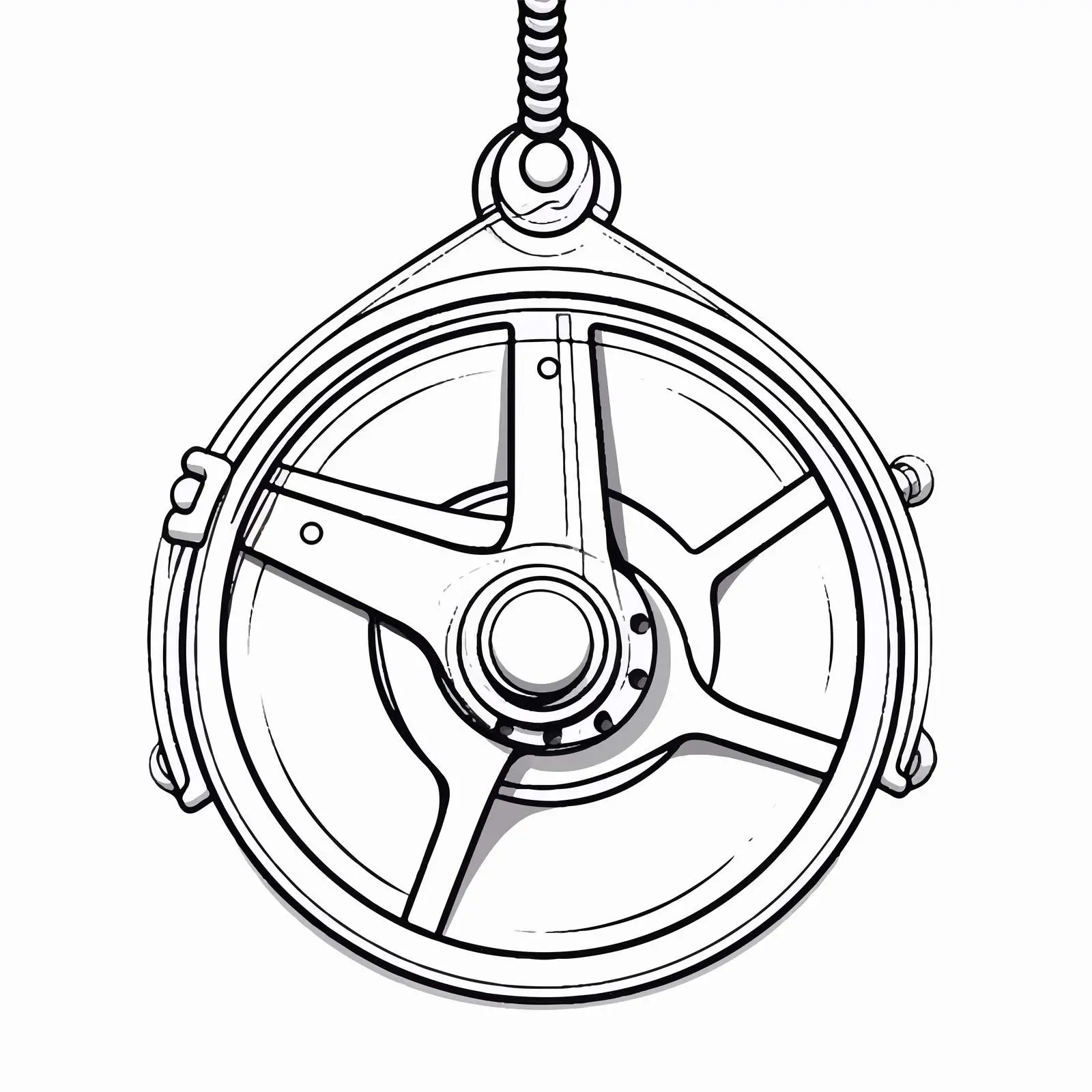 Pulley Outline Vector Illustration on White Background — free download from Dotvec