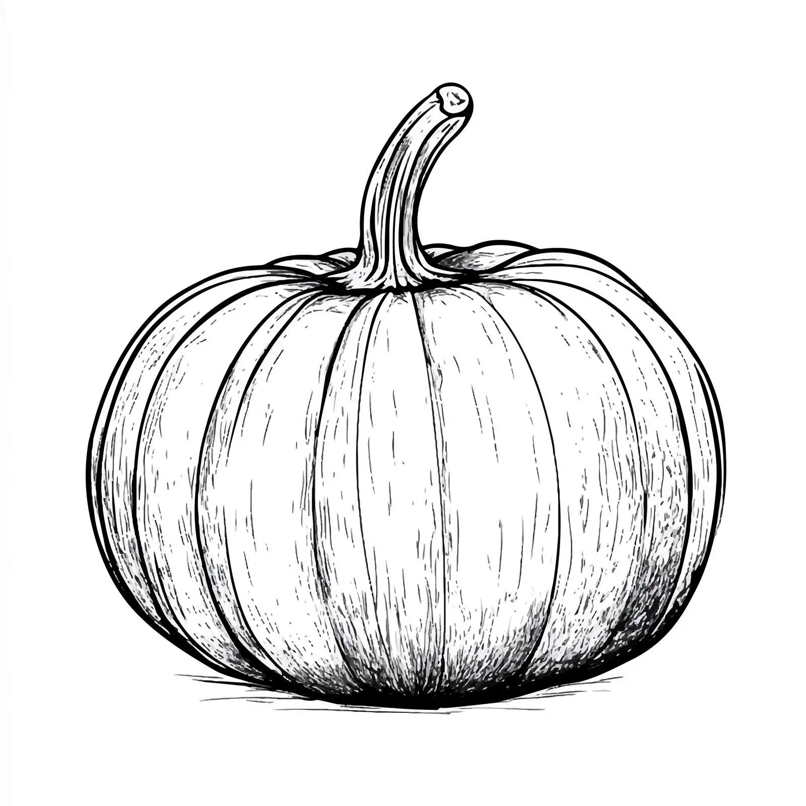 Pumpkin Coloring Line Art Vector Illustration — free download from Dotvec