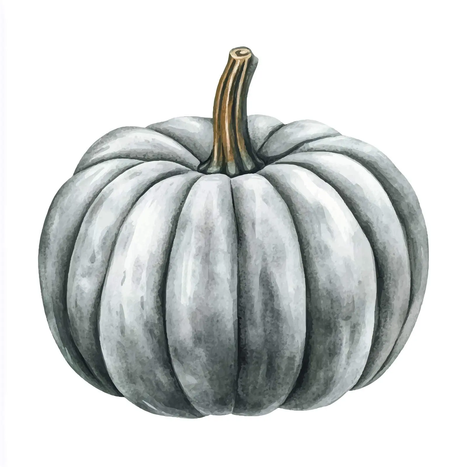 Hand-Drawn Gray Pumpkin Watercolor Illustration — free download from Dotvec