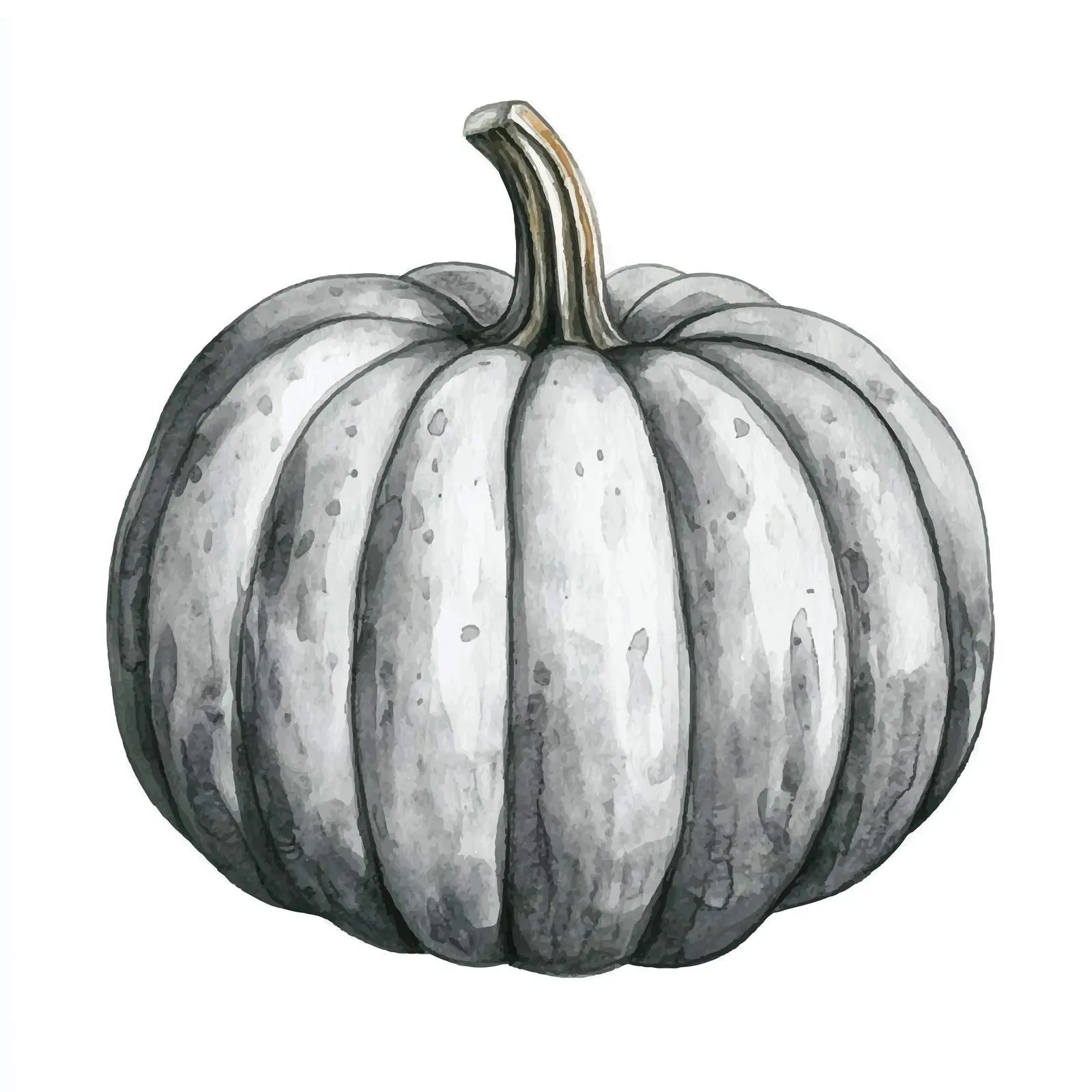 Hand-Drawn Gray Pumpkin Watercolor Illustration — free download from Dotvec
