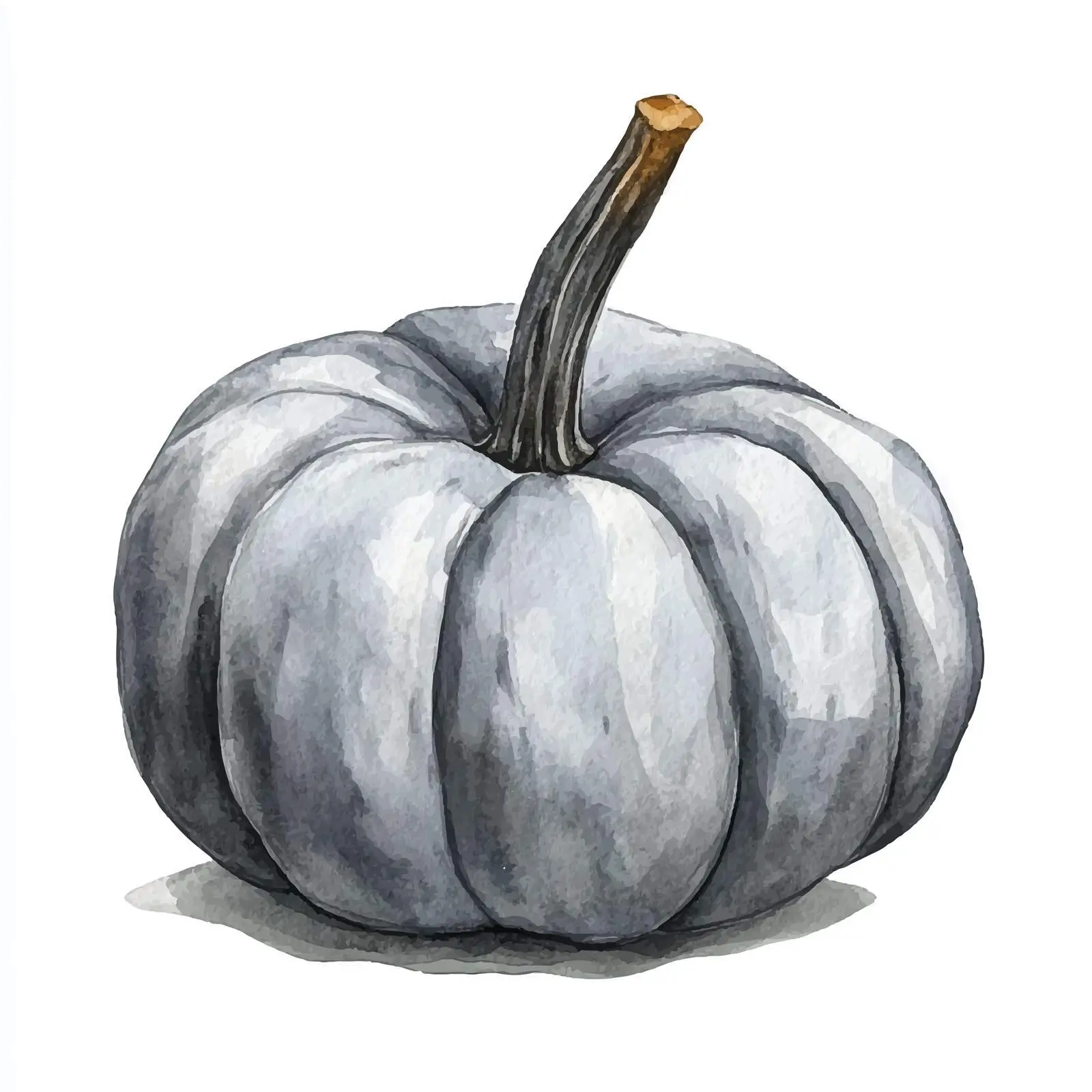 Hand-Drawn Gray Pumpkin Watercolor Illustration — free download from Dotvec