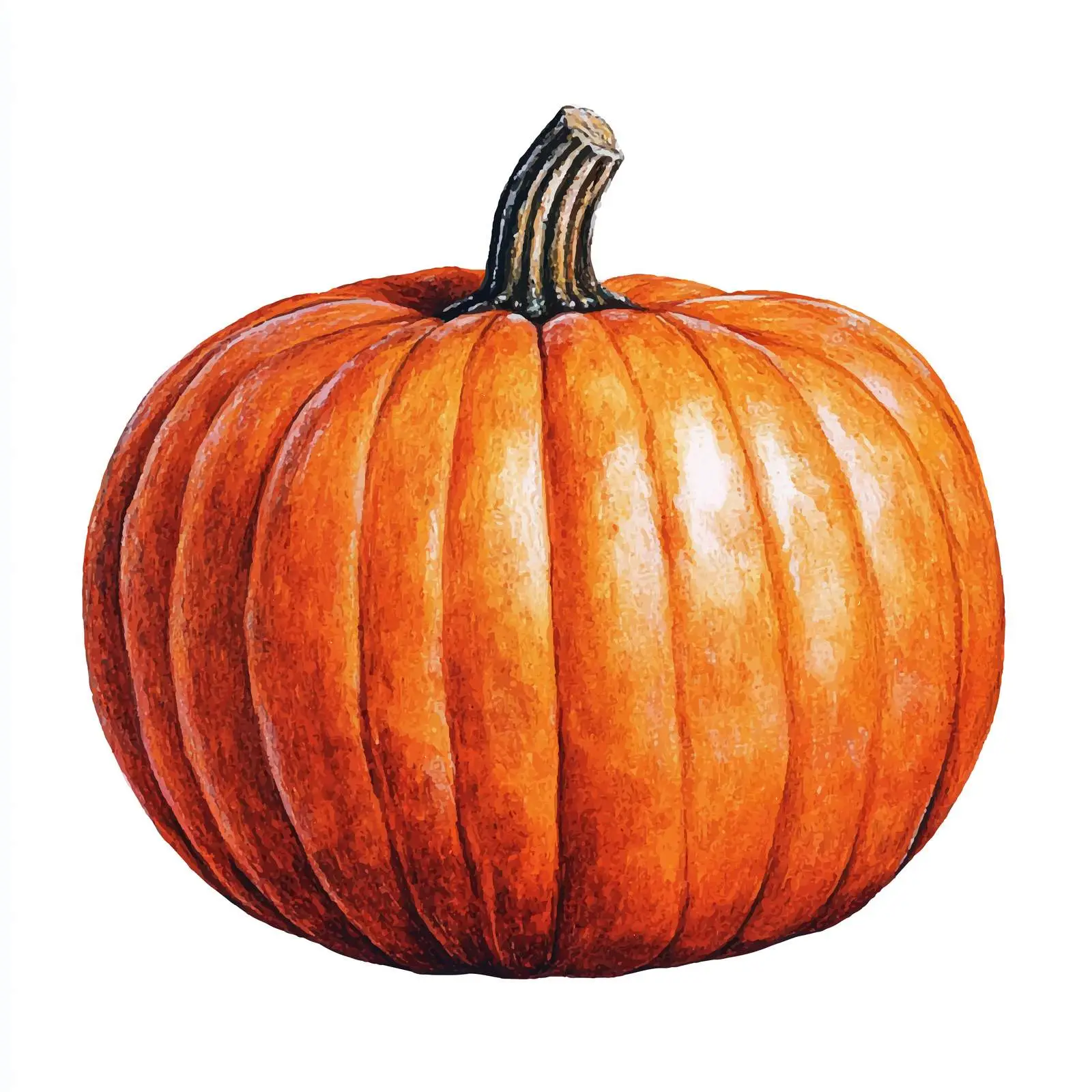 Watercolor Hand-Painted Halloween Pumpkin Art — free download from Dotvec