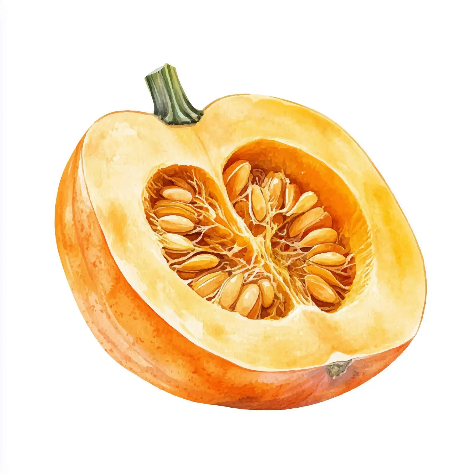 Watercolor Hand-Painted Halloween Pumpkin — free download from Dotvec