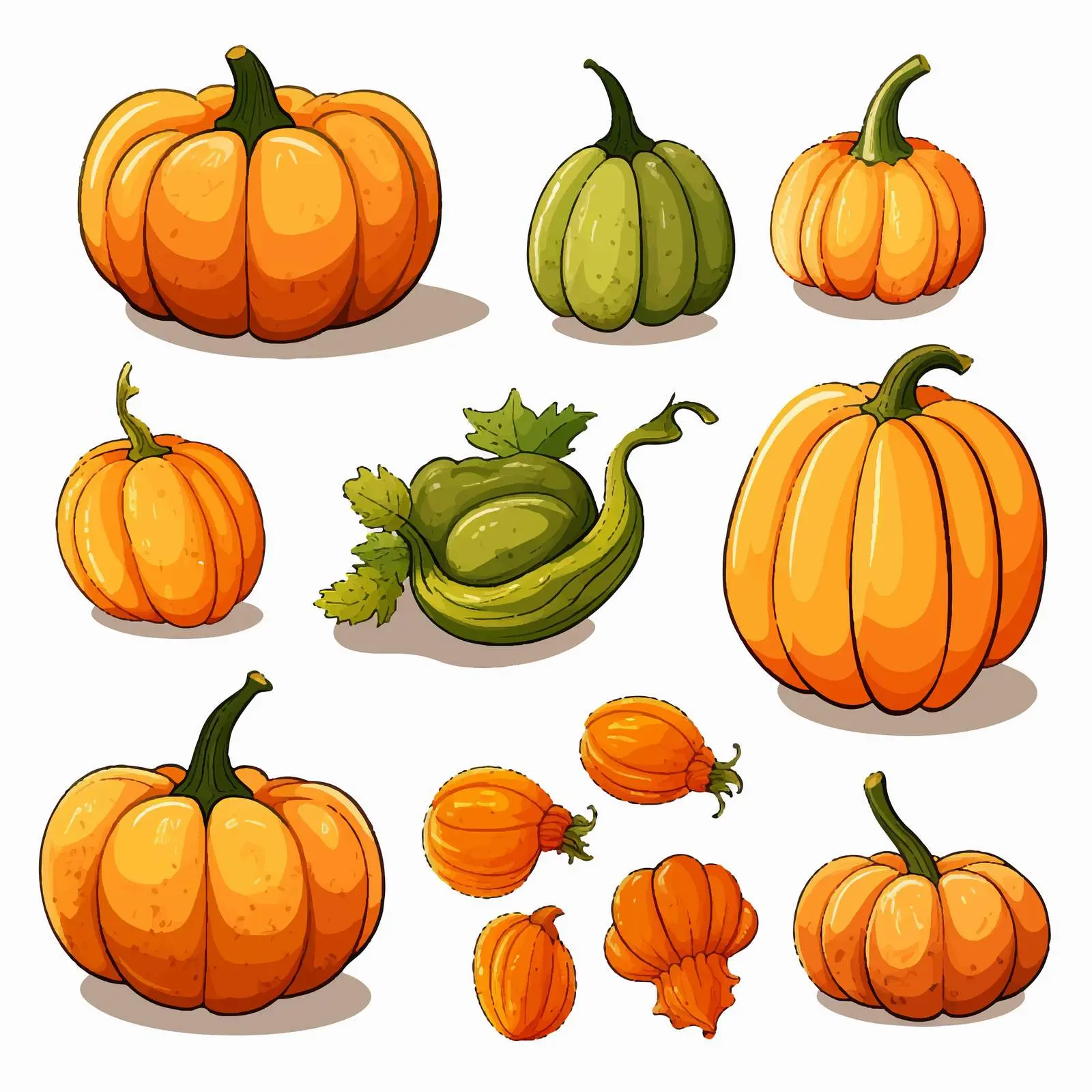Autumn Harvest Pumpkins Vector Clip Art — free download from Dotvec