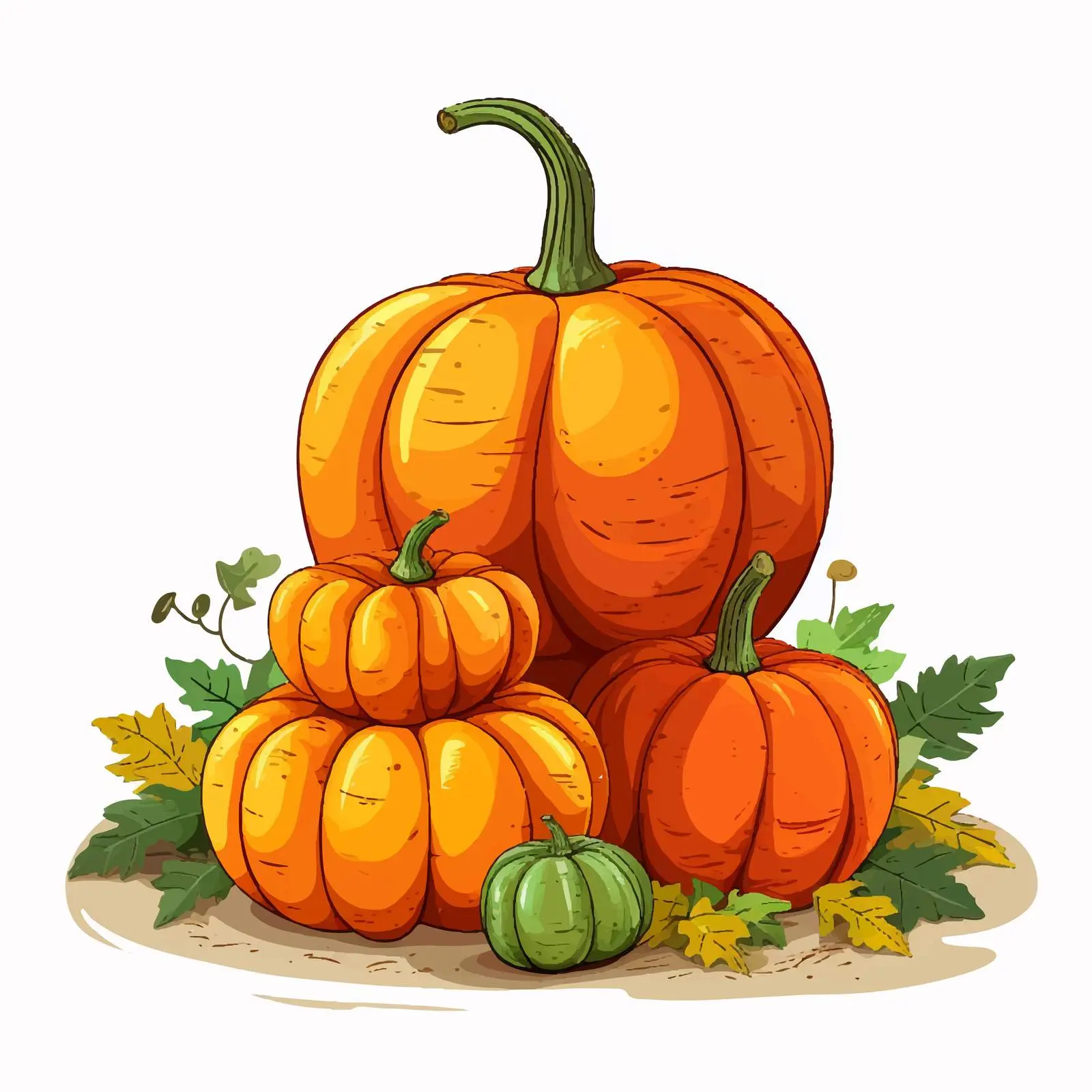 Autumn Harvest Pumpkin Clip Art Vector Illustration — free download from Dotvec