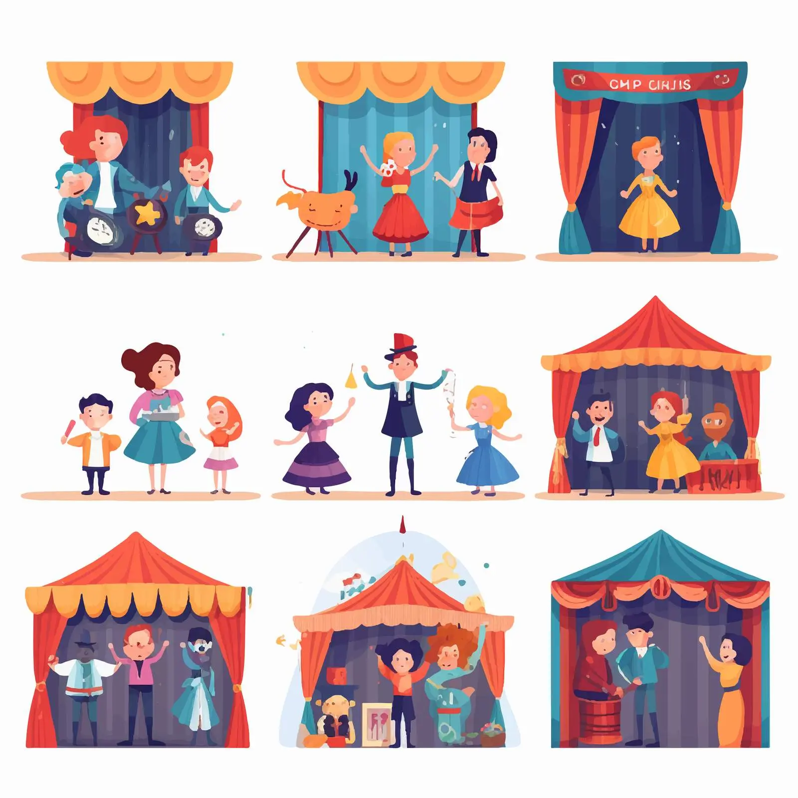 Kids Puppet Show Toy Theater Set — free download from Dotvec