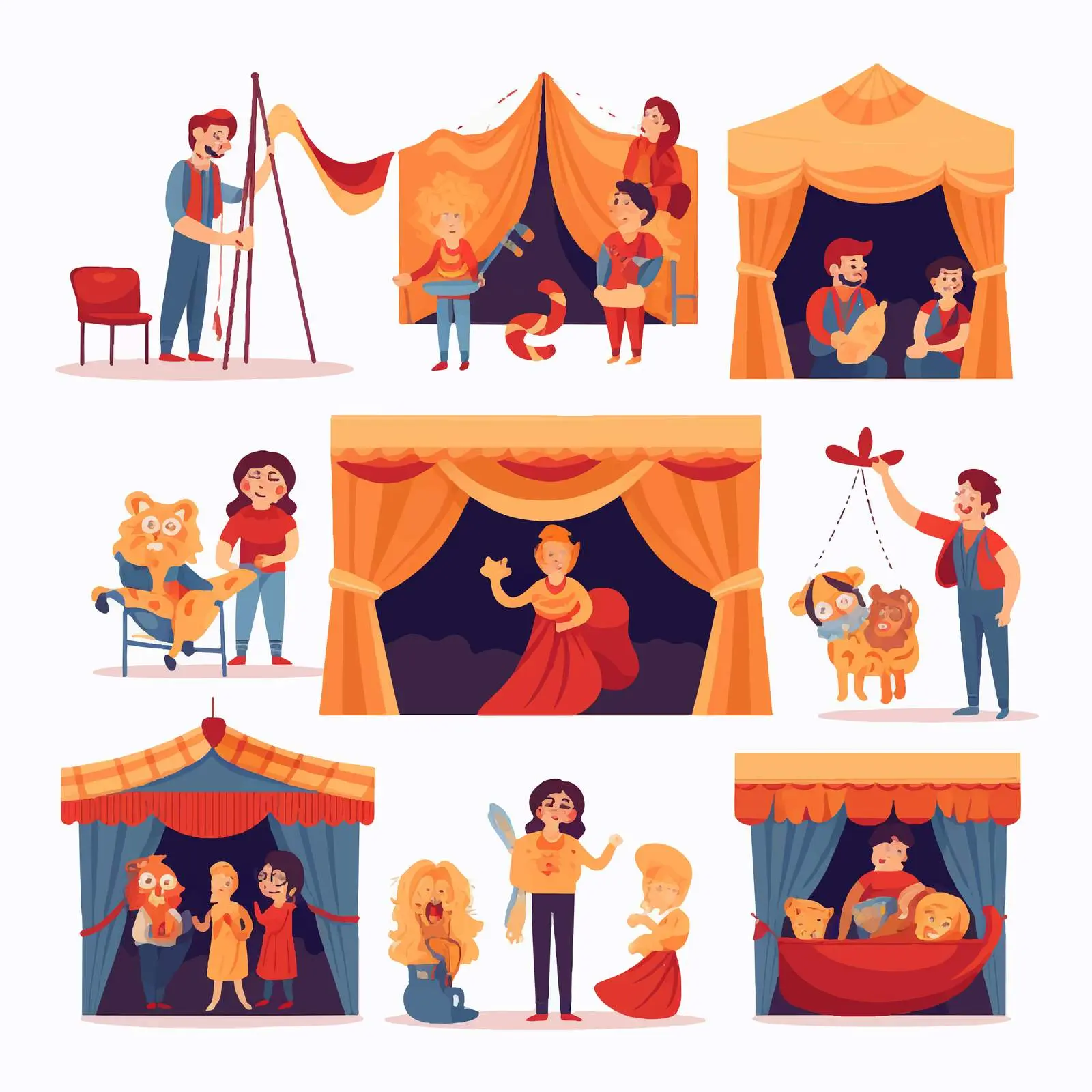 Kids Puppet Show Toy Theater Set — free download from Dotvec