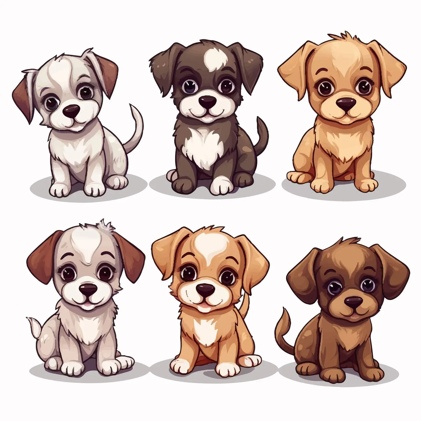 Adorable Puppy Line Vector Illustration — free download from Dotvec