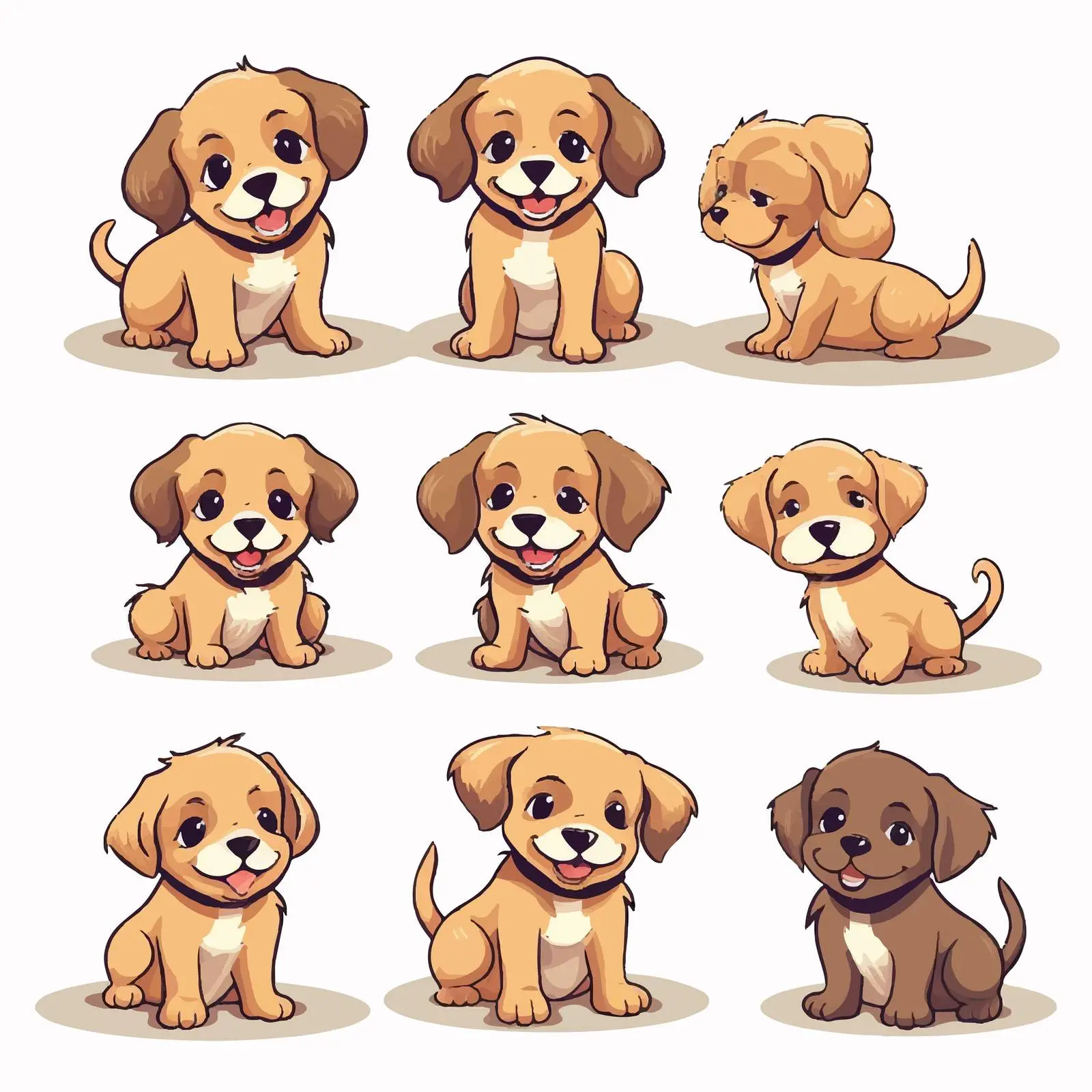 Adorable Puppy Line Art Vector Illustration — free download from Dotvec
