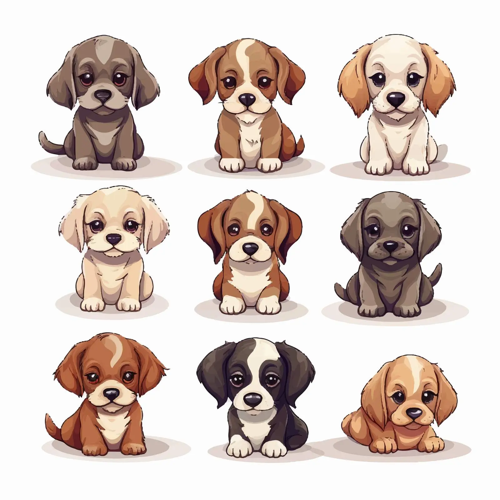 Puppy Line Art Vector Illustration on White Background — free download from Dotvec