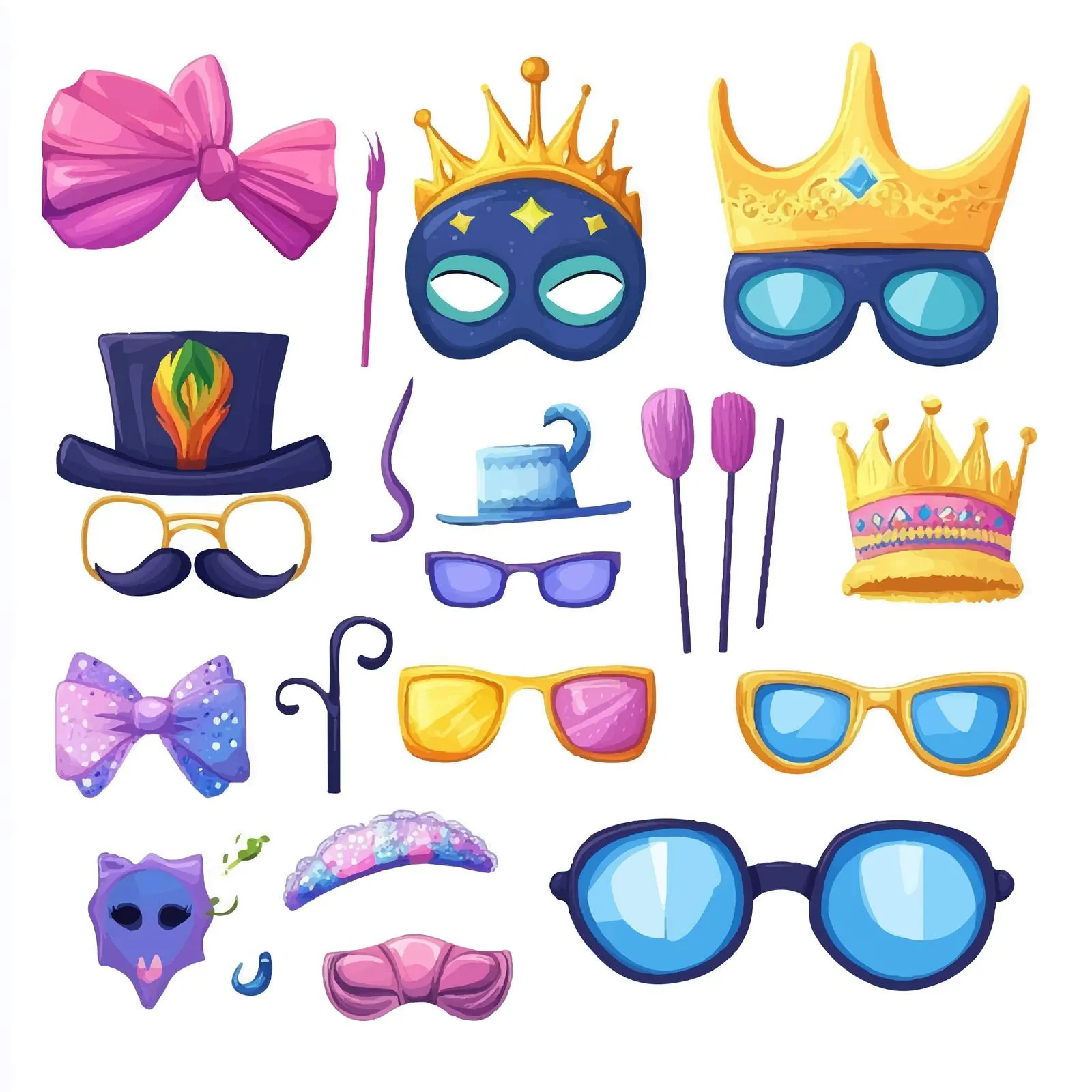 Purim Carnival Elements for Jewish Holiday Celebration — free download from Dotvec