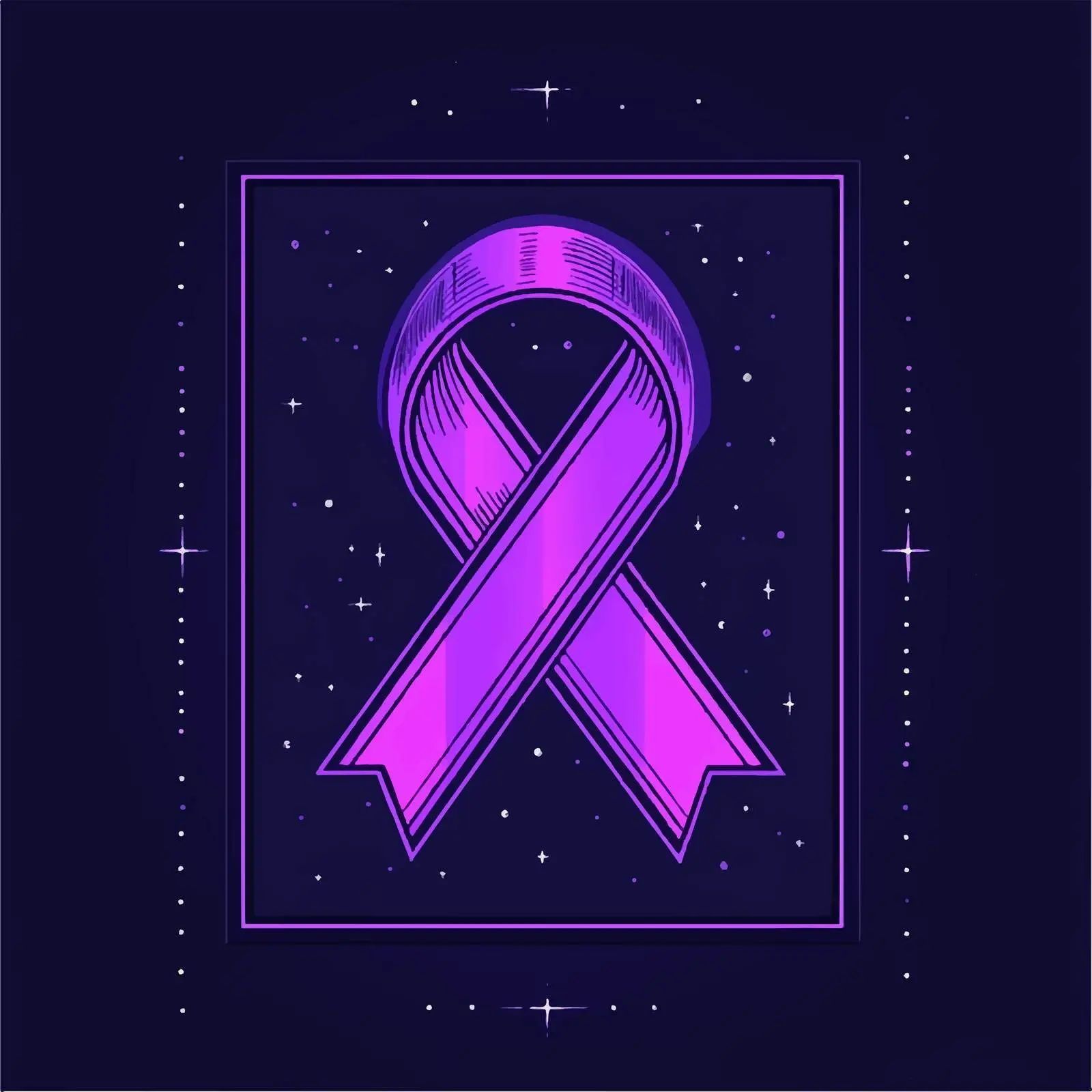 Purple Alzheimer Awareness Ribbon Vector Illustration – free awareness month image from Dotvec