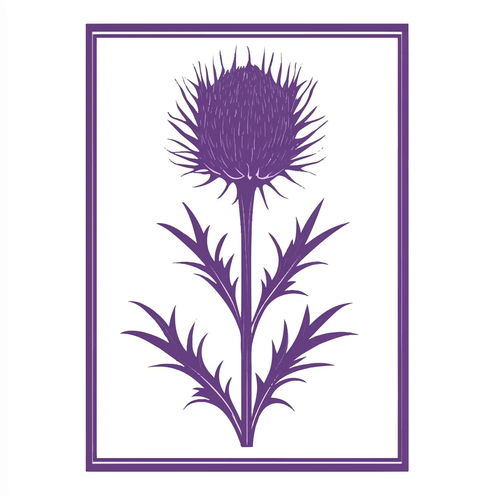 Purple Flowering Milk Thistle Vector on White Background — free download from Dotvec