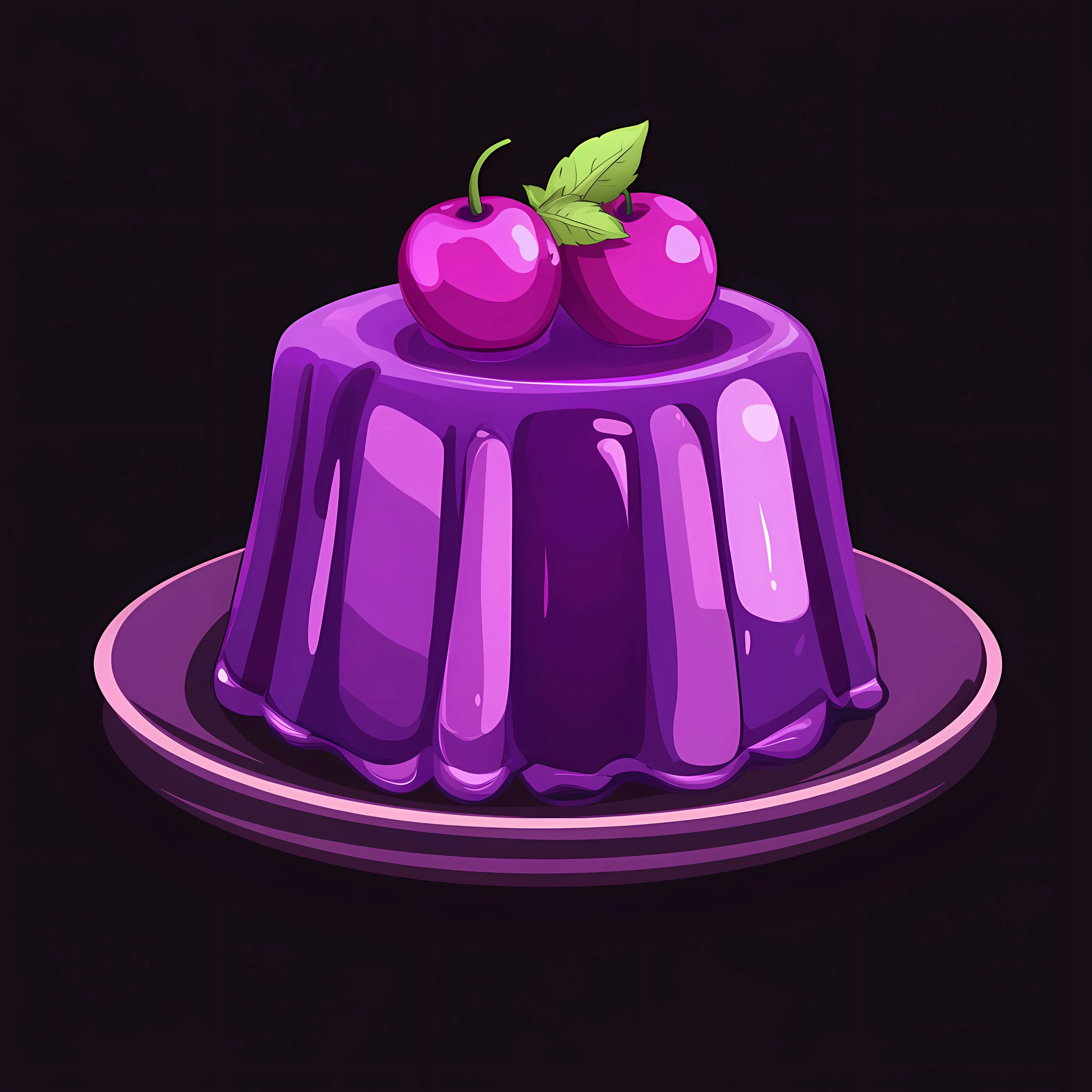 Purple Fruit Jelly Pudding Vector Illustration – free isolate design image from Dotvec