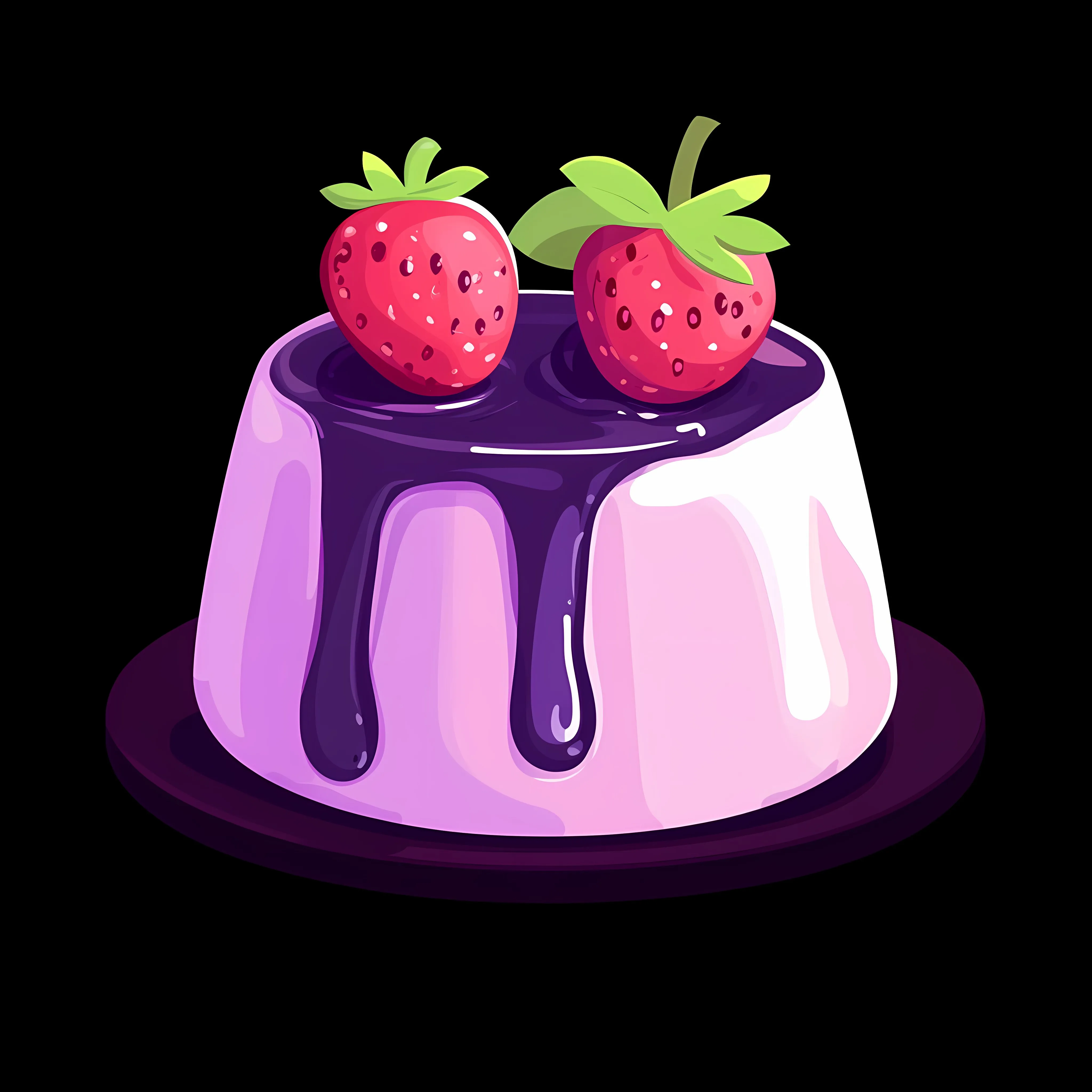 Purple Fruit Jelly Pudding Vector Illustration – free dessert graphic image from Dotvec