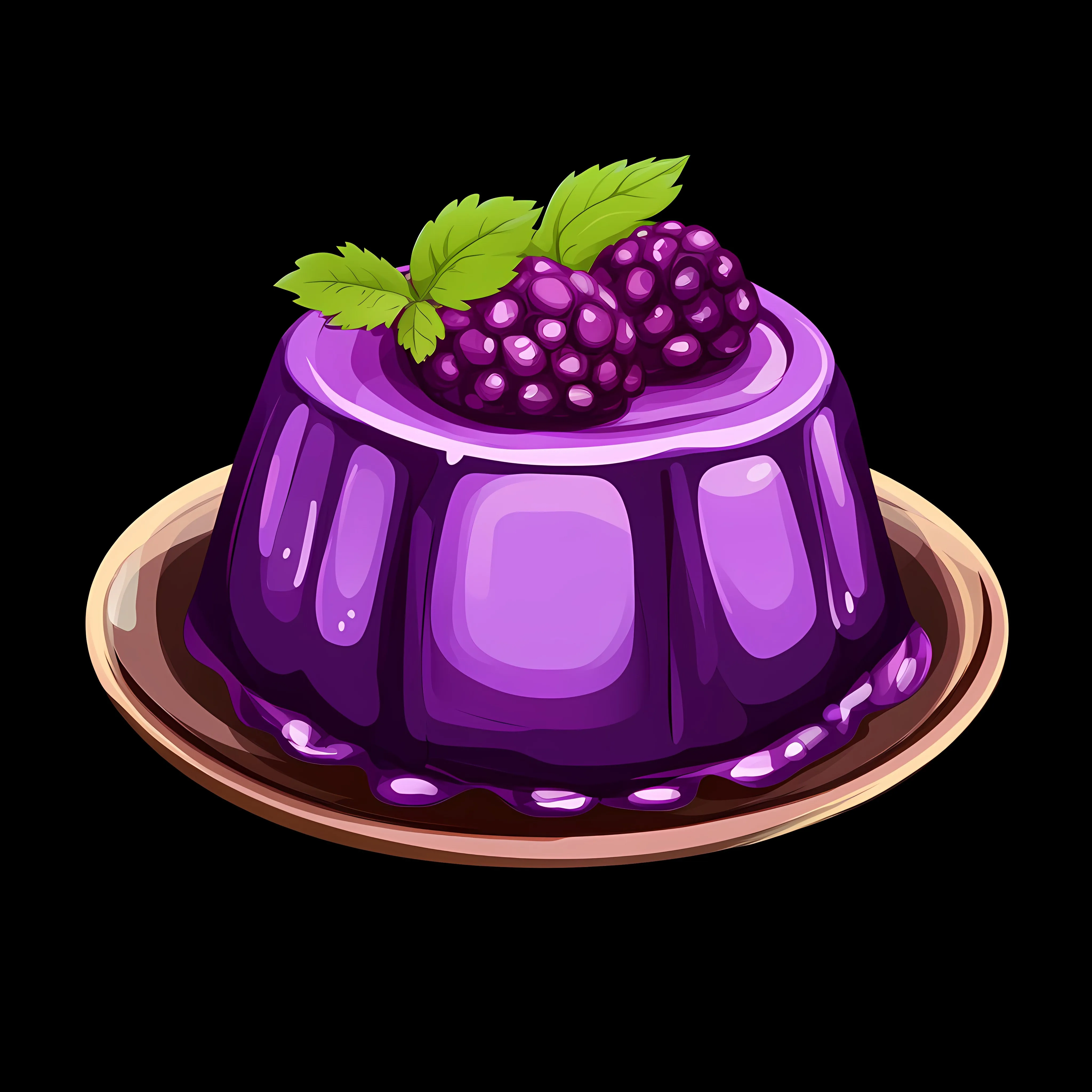Purple Fruit Jelly Pudding Vector Illustration – free dessert graphic image from Dotvec