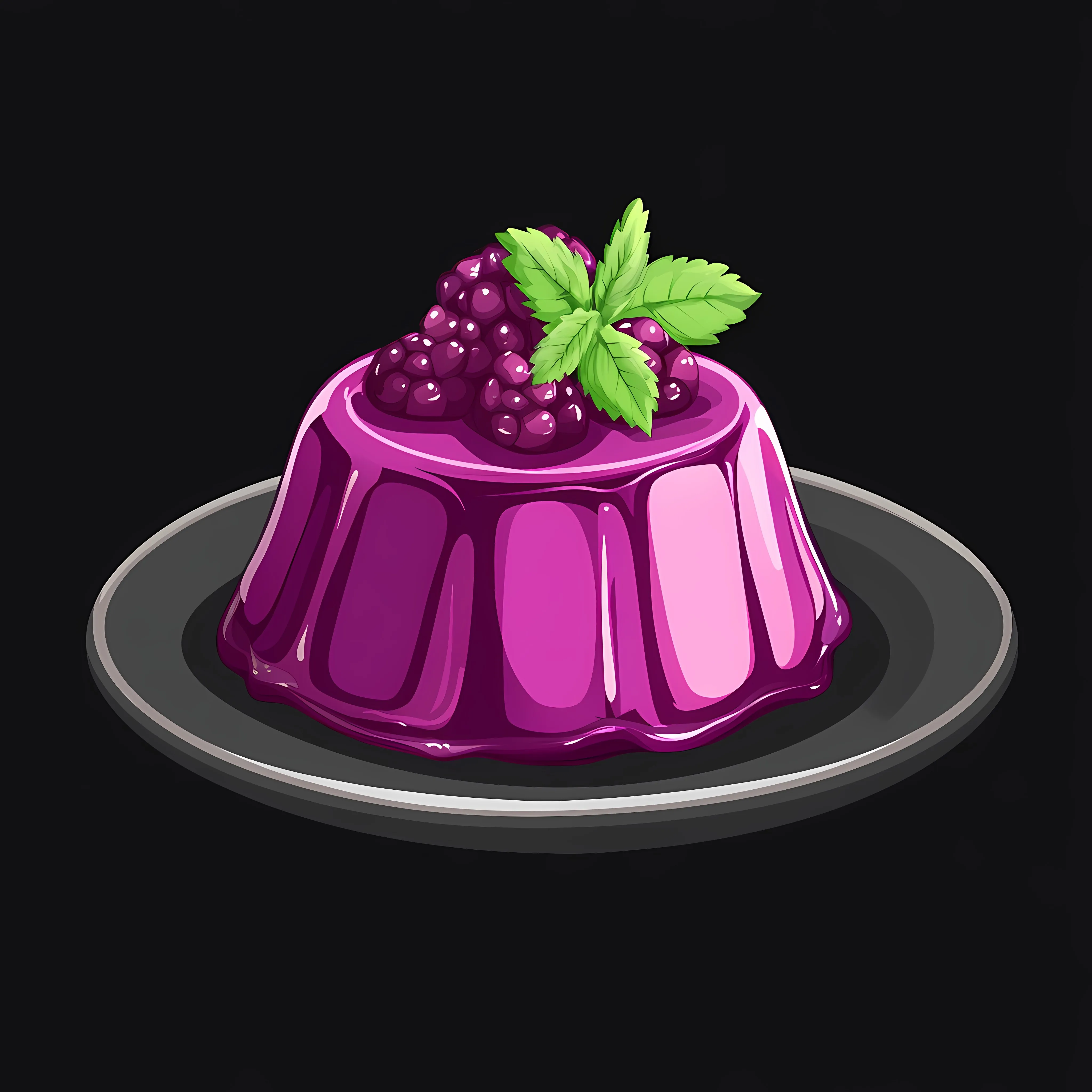 Vibrant Purple Jelly Fruit Pudding Illustration — free download from Dotvec