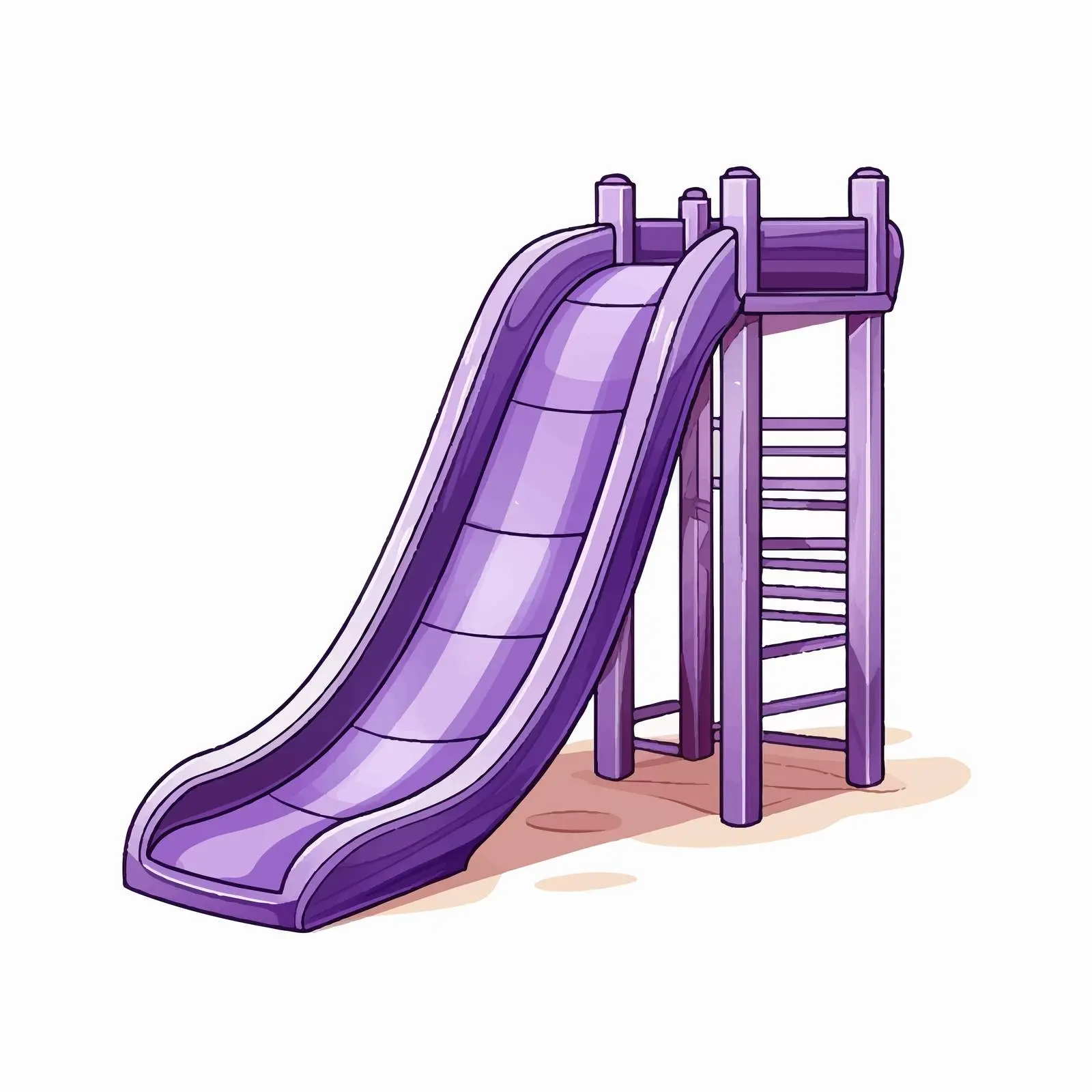 Cartoon Purple Playground Slide Vector Icon – free entertainment vector image from Dotvec