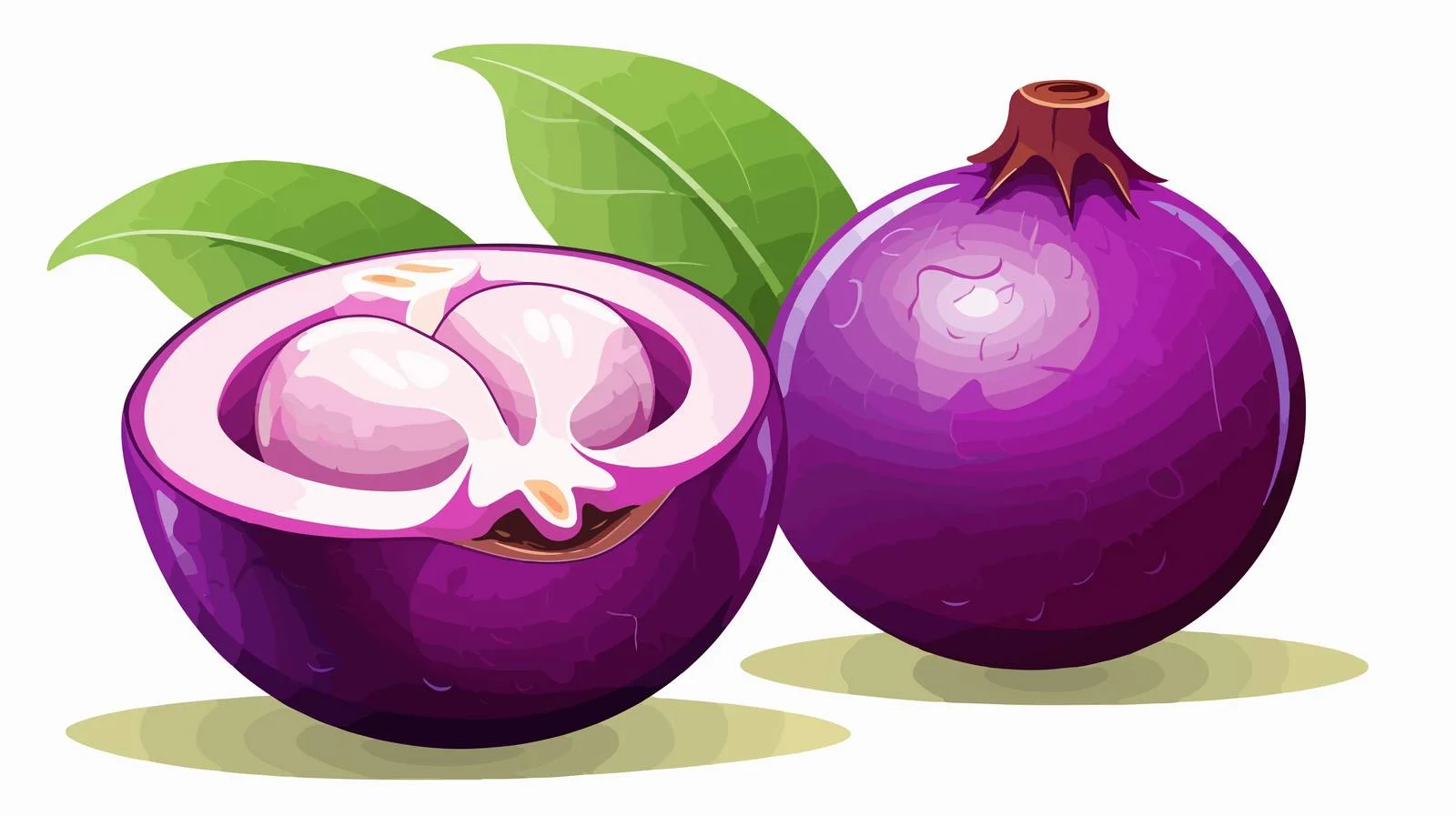 Exotic Mangosteen Vector Illustration — free download from Dotvec