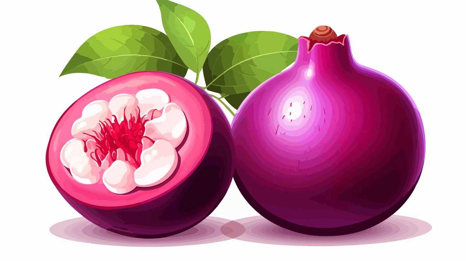 Exotic Purple Mangosteen Vector Illustration — free download from Dotvec