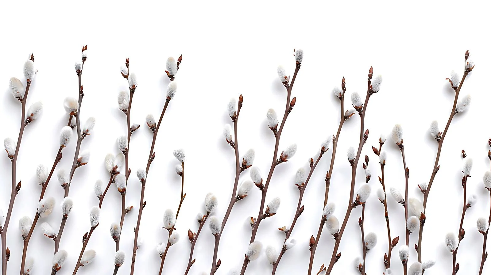 Sunlit pussy willow branches backdrop close-up — free download from Dotvec