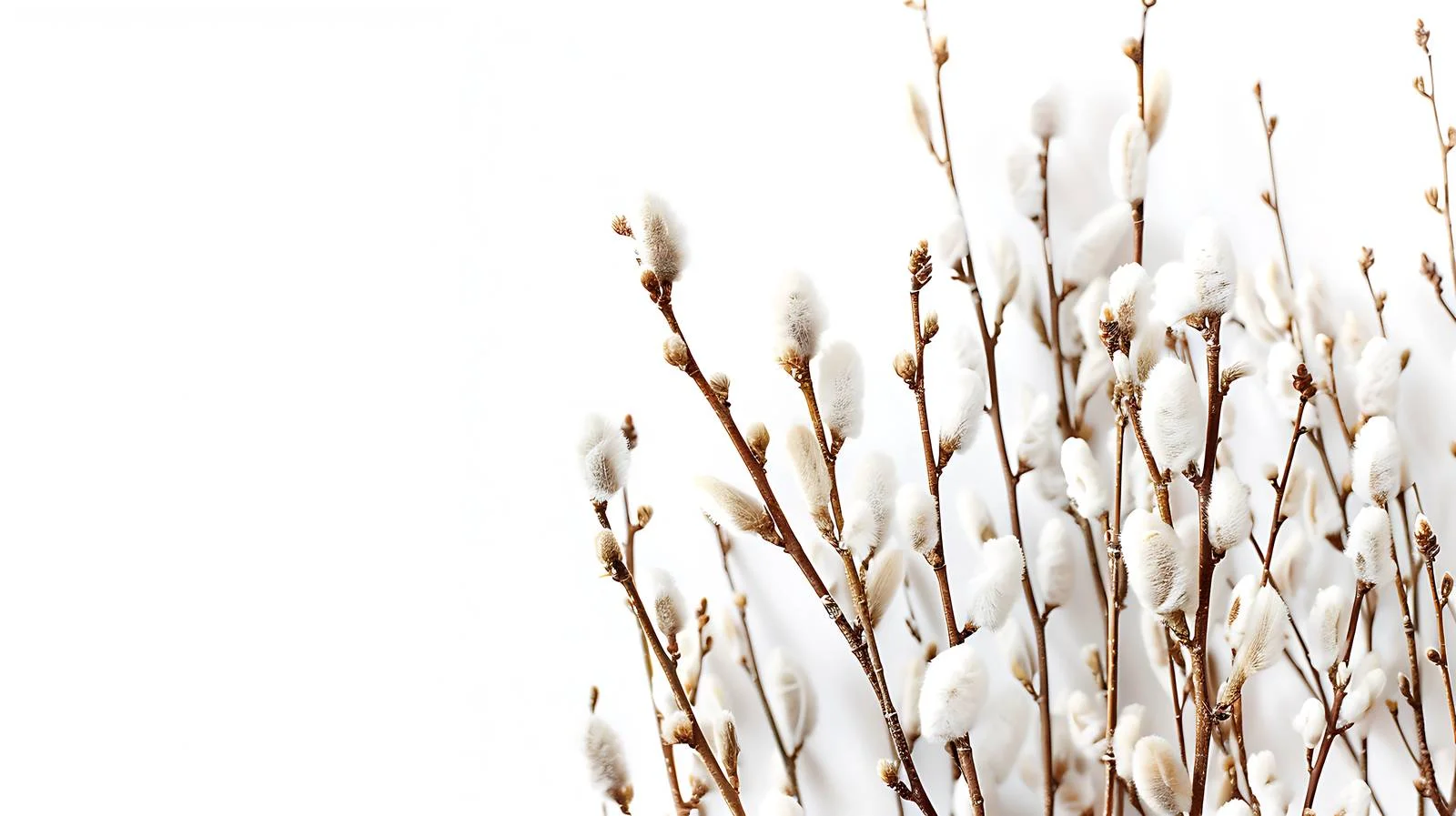 Sunlit pussy willow branches backdrop outdoors — free download from Dotvec