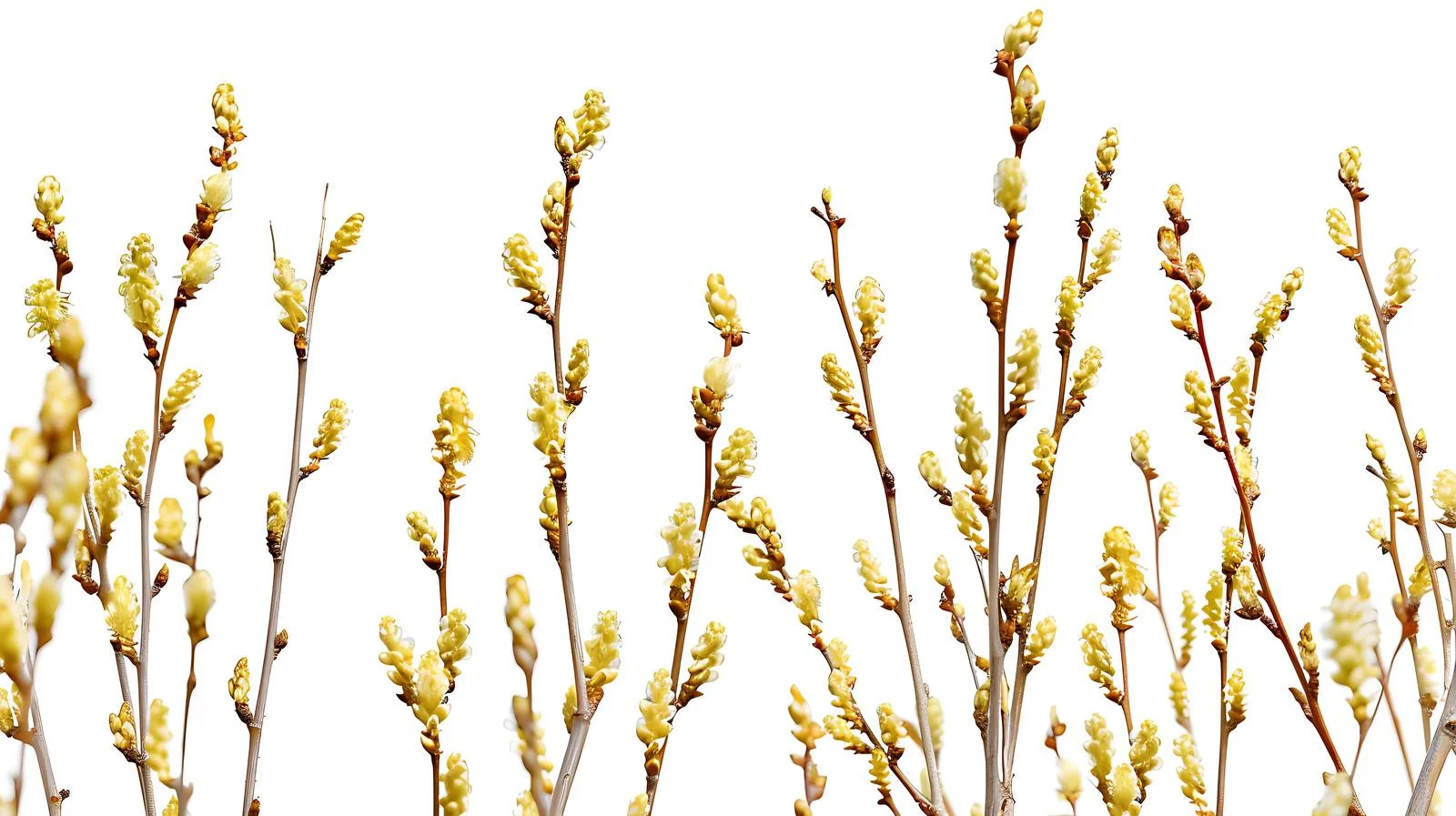 Sunlit pussy willow branches backdrop close-up — free download from Dotvec
