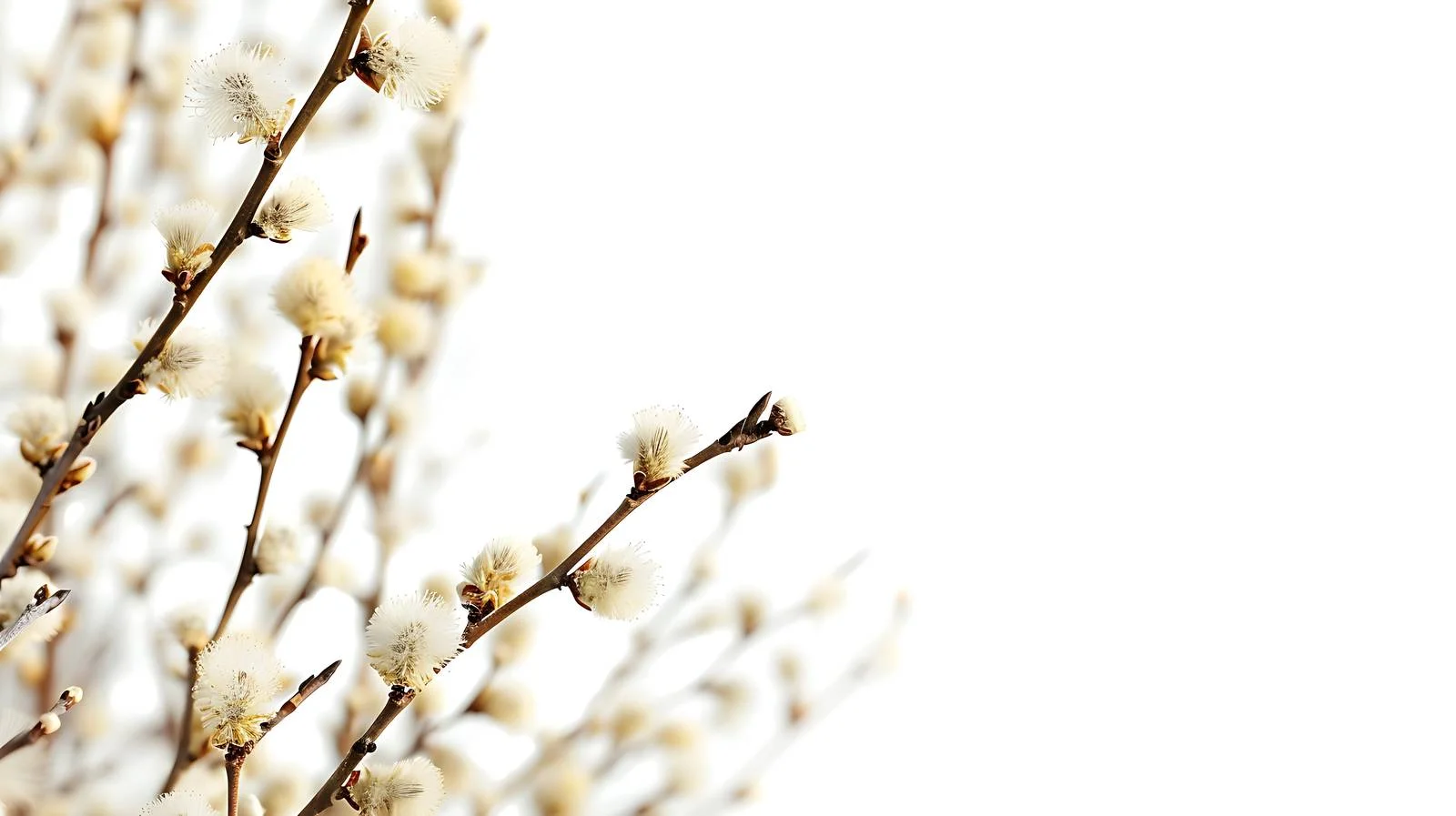 Sunlit Pussy Willow Branches Backdrop in D.C. — free download from Dotvec