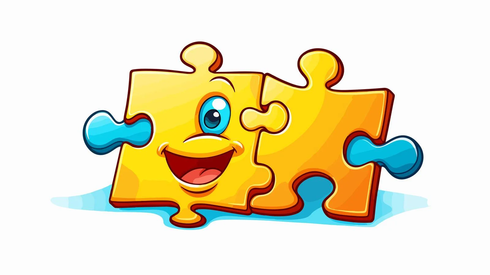Colorful Puzzle Piece Cartoon Illustration — free download from Dotvec